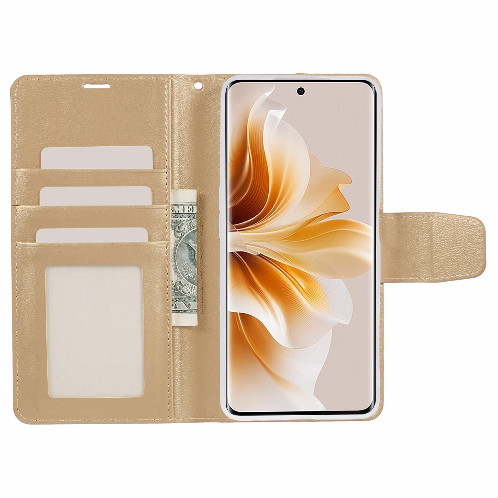HANMAN Mill Series For Oppo Reno11 5G (Global) Magnetic Case PU Leather Phone Cover with Foldable Stand