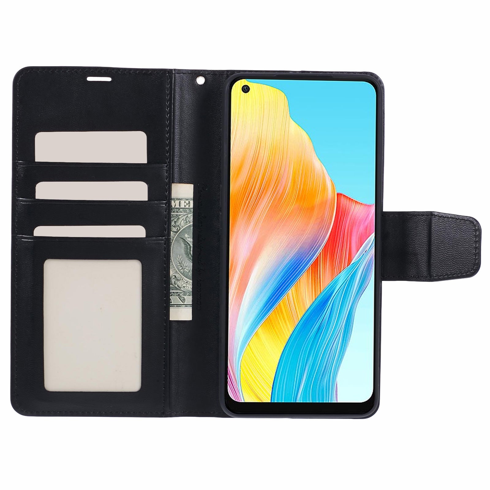HANMAN Mill Series Flip Cover for Oppo A78 4G Wallet Phone Case PU Leather Stand Shell