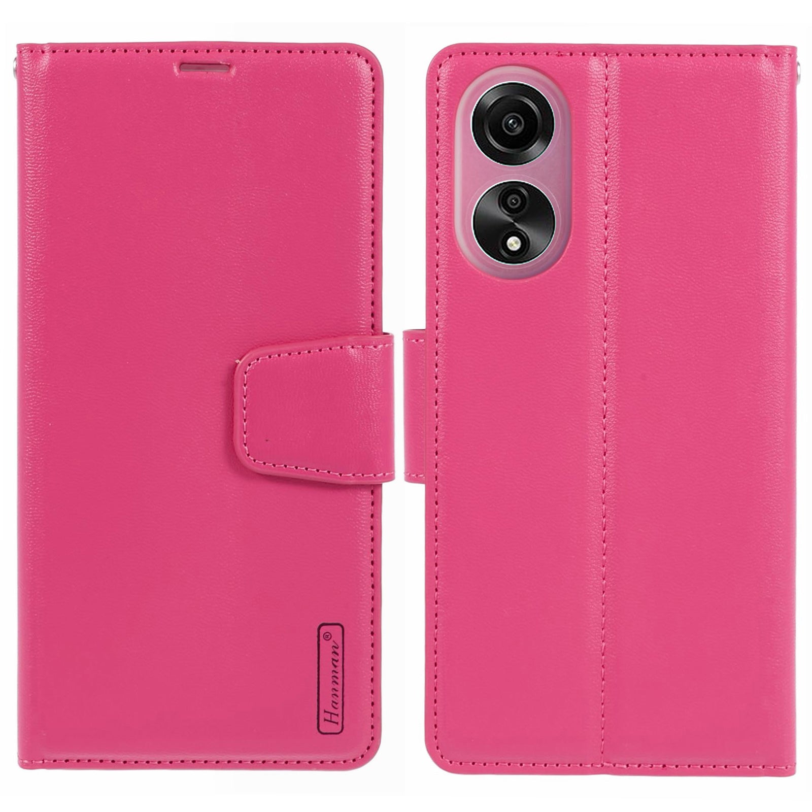 HANMAN Mill Series Flip Cover for Oppo A78 4G Wallet Phone Case PU Leather Stand Shell