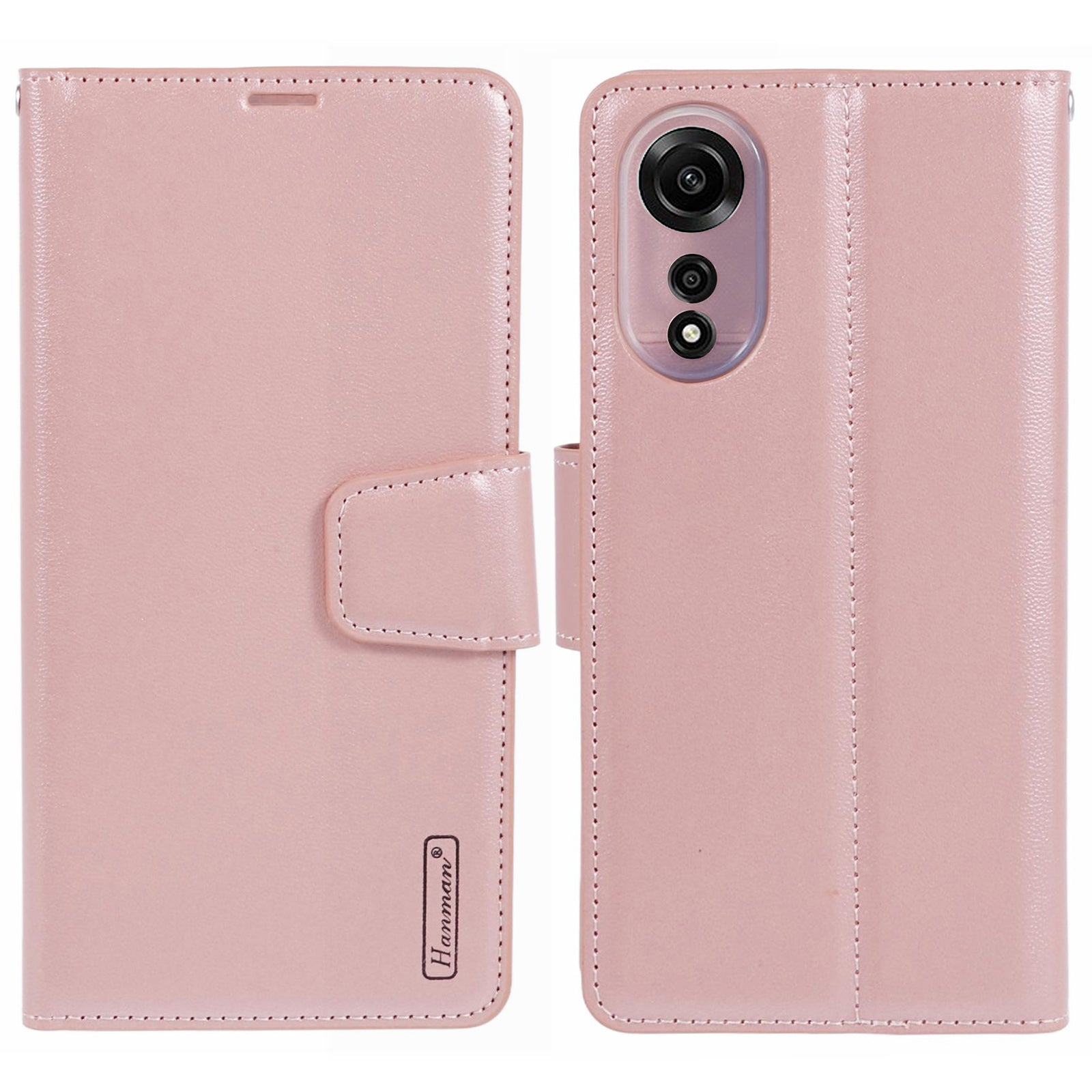 HANMAN Mill Series Flip Cover for Oppo A78 4G Wallet Phone Case PU Leather Stand Shell