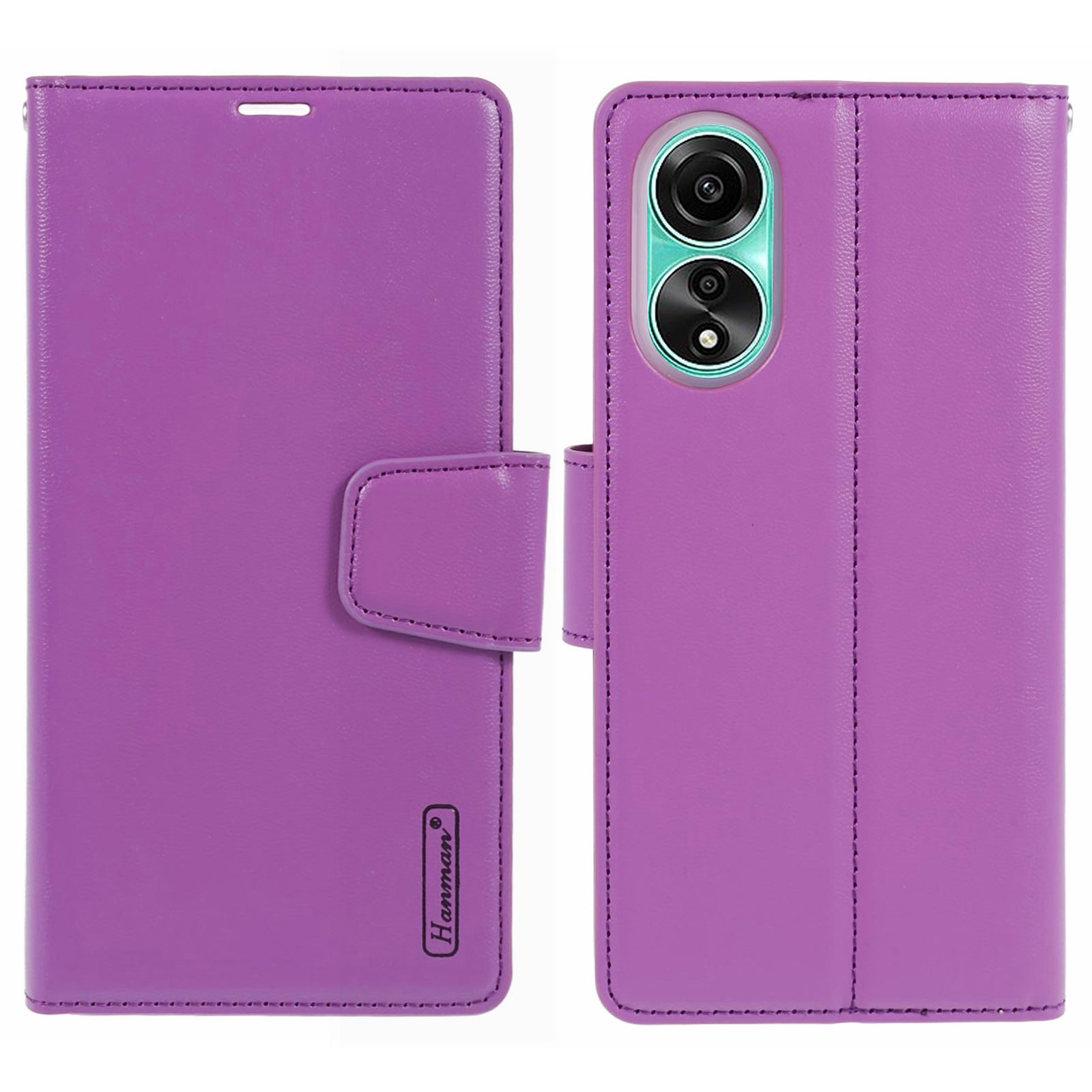 HANMAN Mill Series Flip Cover for Oppo A78 4G Wallet Phone Case PU Leather Stand Shell