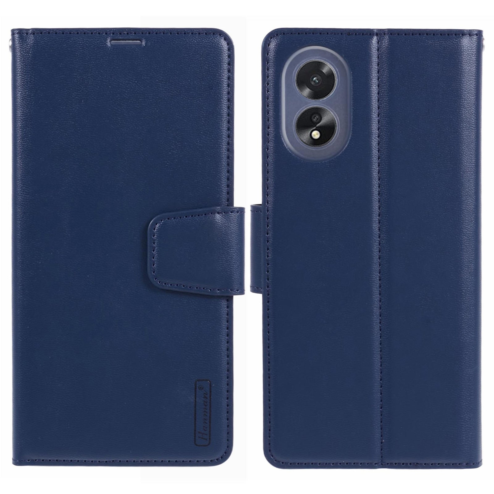 HANMAN Mill Series For Oppo A38 4G / A18 4G Phone Cover PU Leather Wallet Anti-drop Shell