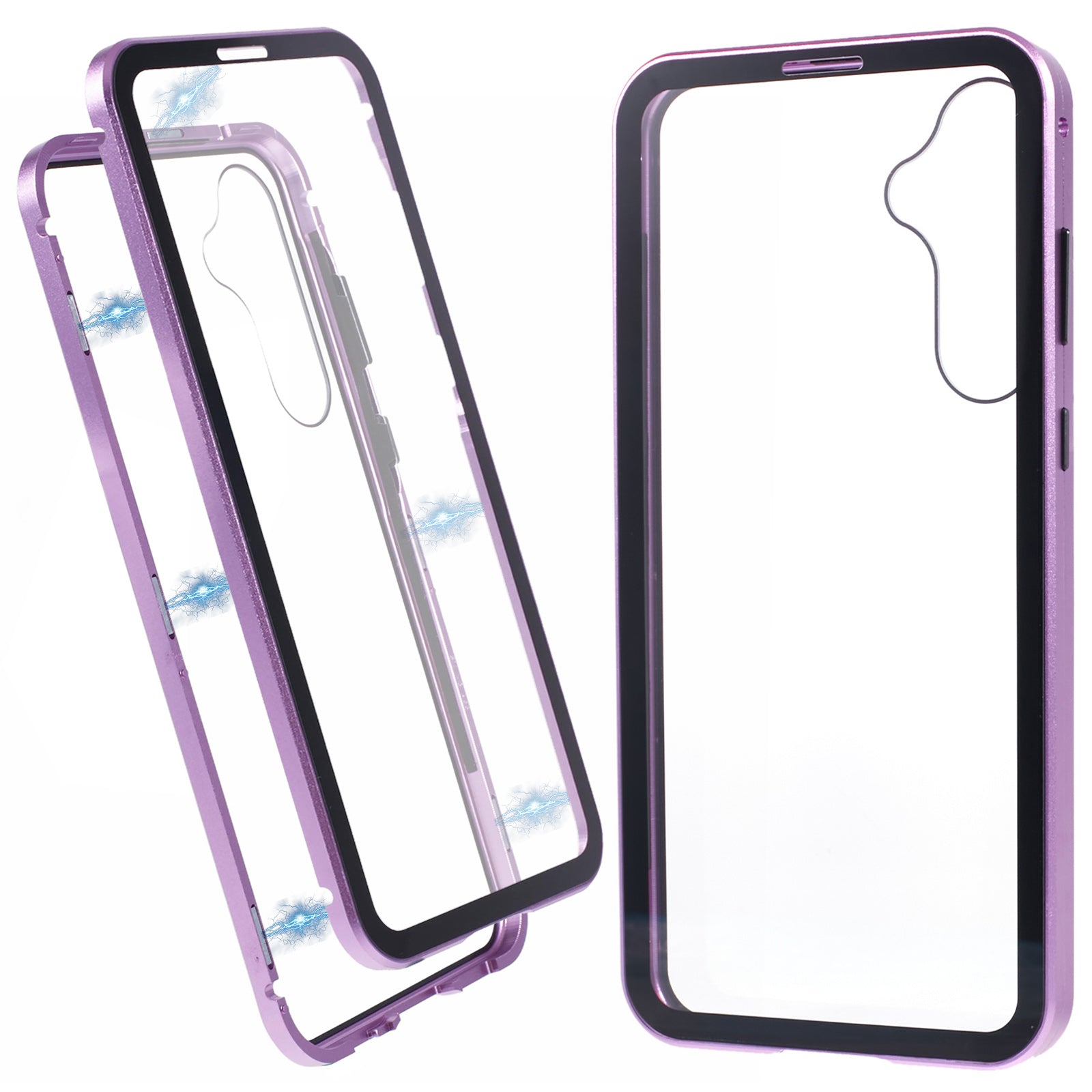 For Samsung Galaxy A55 5G Clear Case Magnetic Adsorption Shockproof Phone Cover