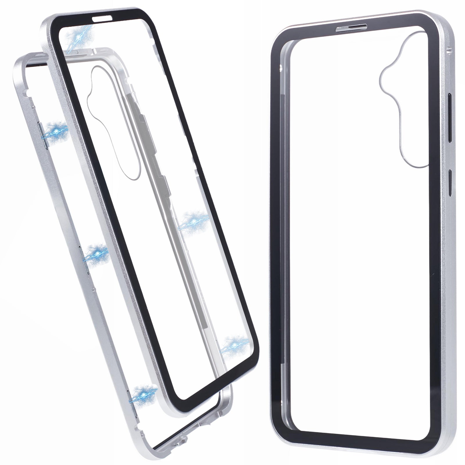 For Samsung Galaxy A55 5G Clear Case Magnetic Adsorption Shockproof Phone Cover