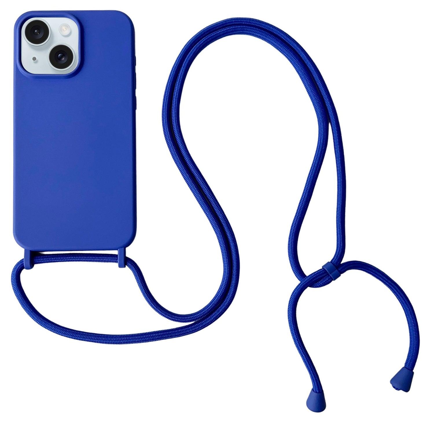 For iPhone 13 Crossbody Case Liquid Silicone Ultra Slim Fit Shockproof Phone Cover