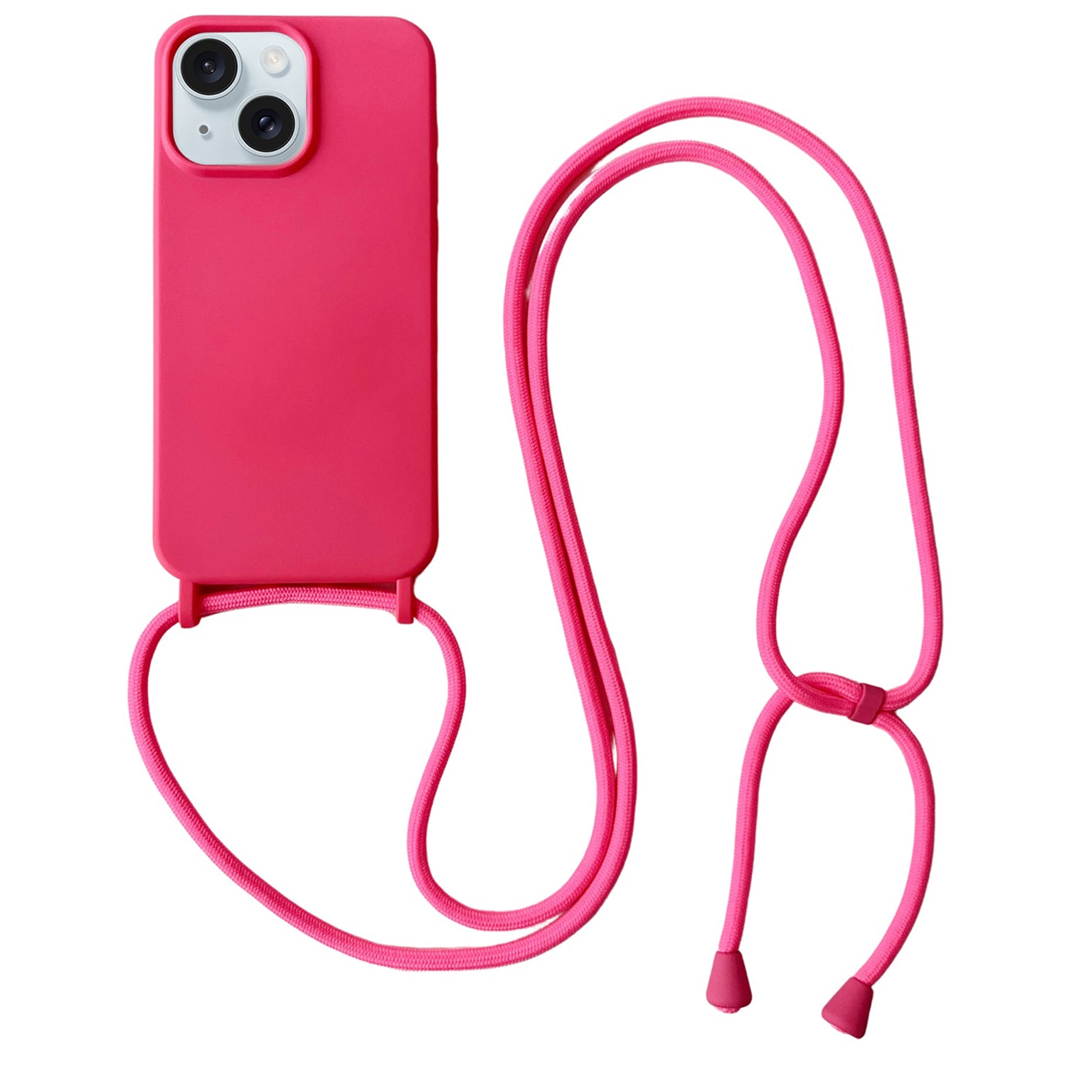 For iPhone 13 Crossbody Case Liquid Silicone Ultra Slim Fit Shockproof Phone Cover