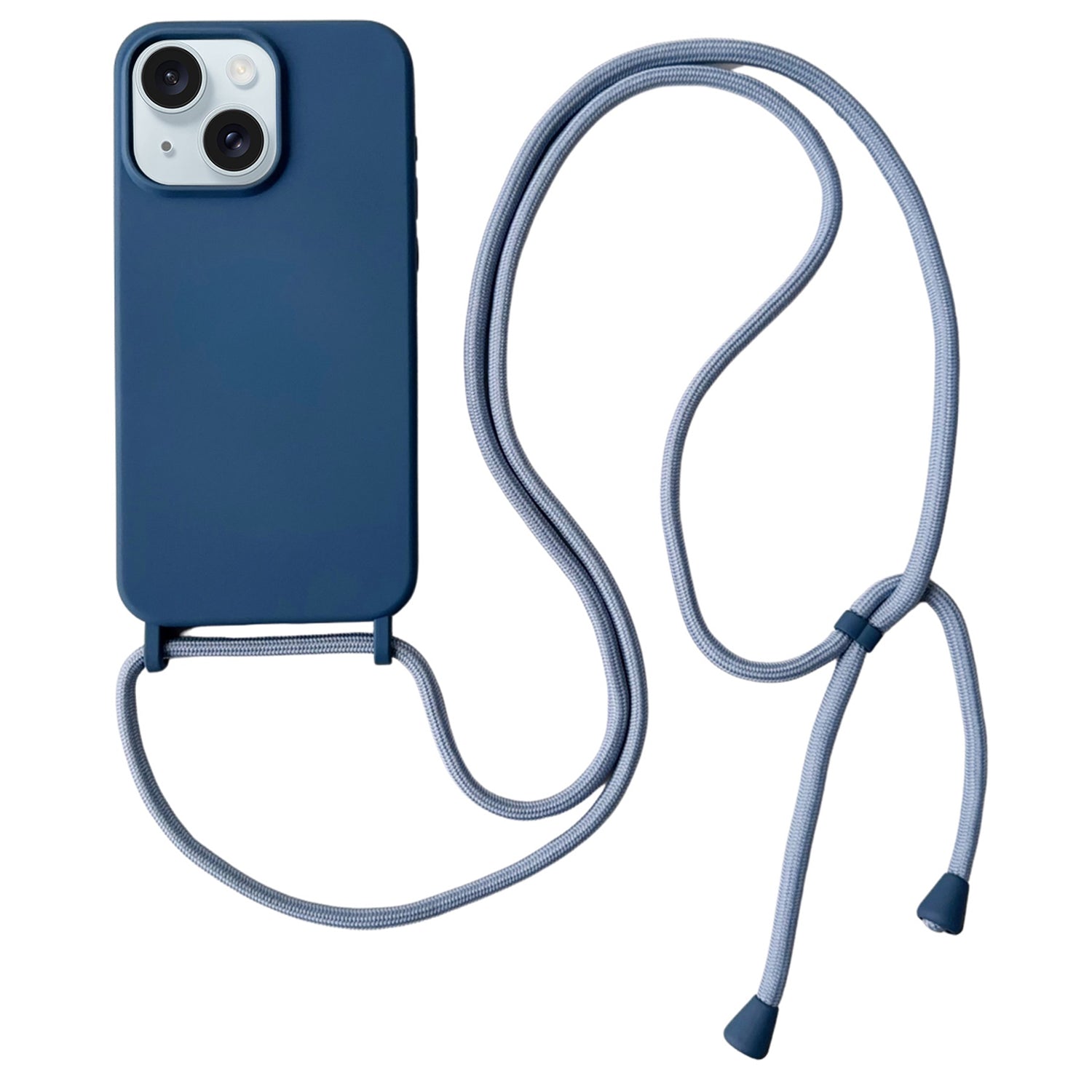 For iPhone 13 Crossbody Case Liquid Silicone Ultra Slim Fit Shockproof Phone Cover
