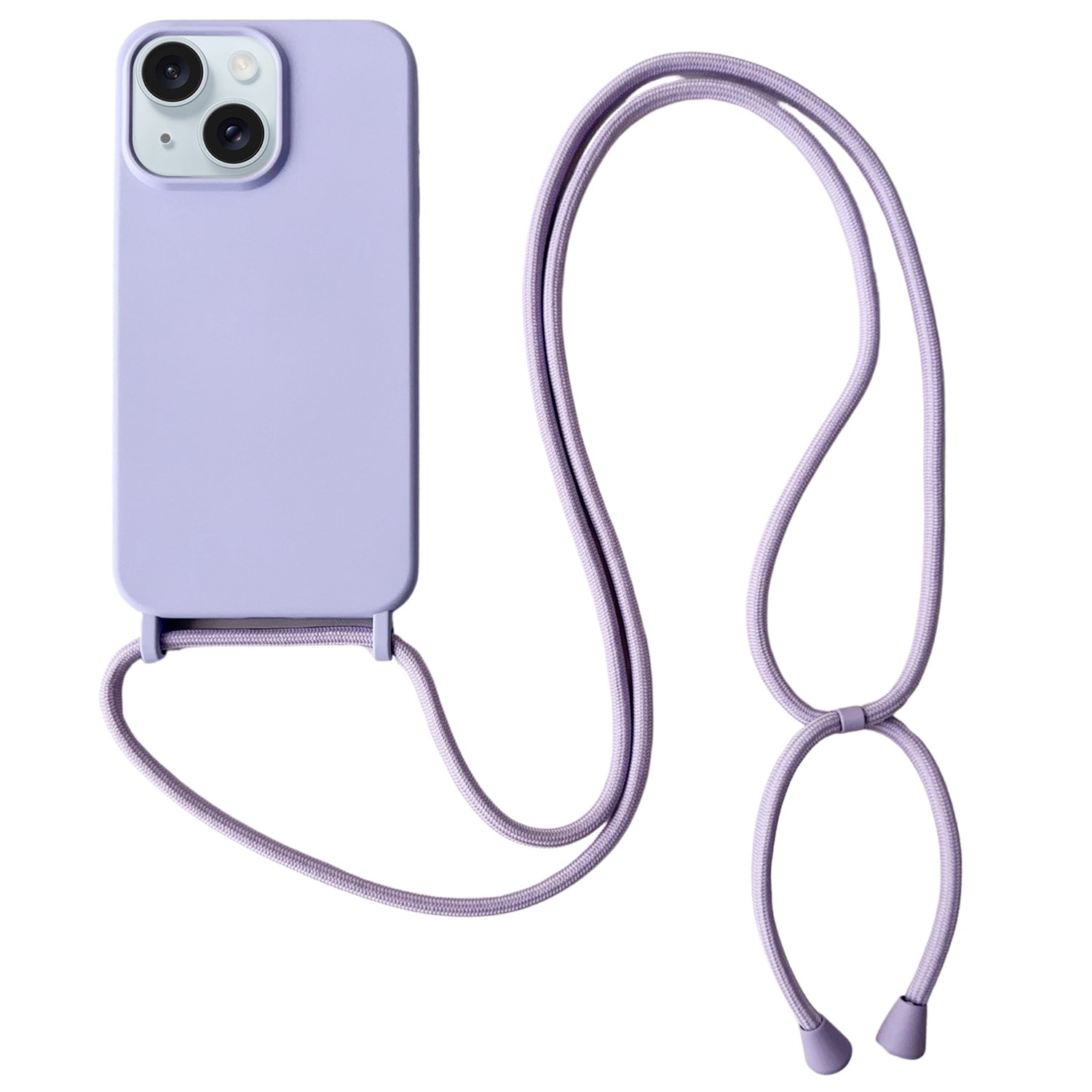 For iPhone 14 Plus Case Liquid Silicone Smooth Phone Cover with Adjustable Lanyard
