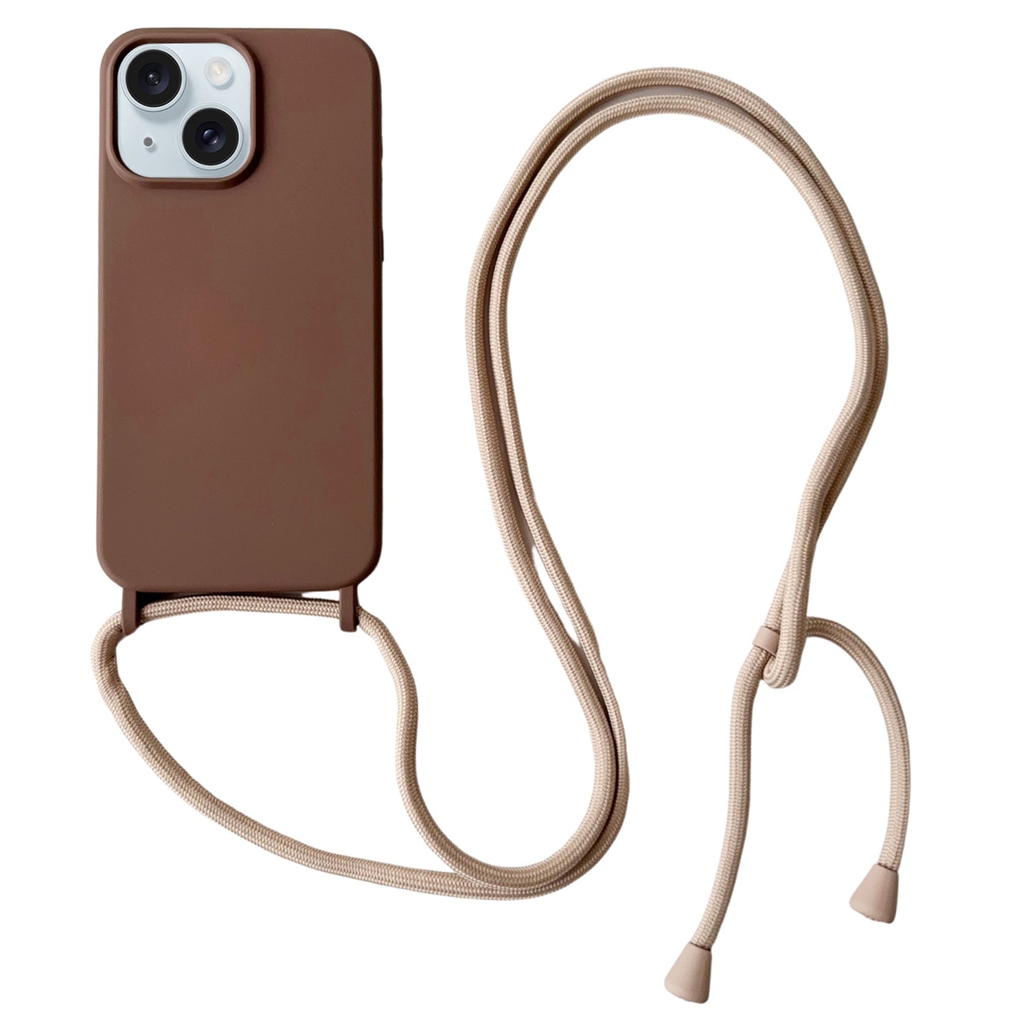 For iPhone 14 Plus Case Liquid Silicone Smooth Phone Cover with Adjustable Lanyard