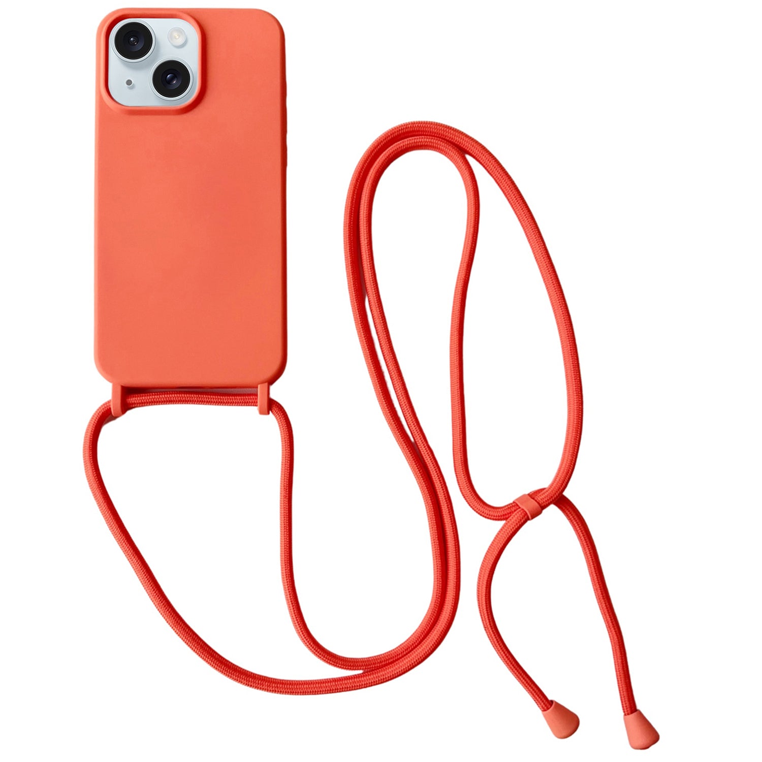 For iPhone 14 Plus Case Liquid Silicone Smooth Phone Cover with Adjustable Lanyard