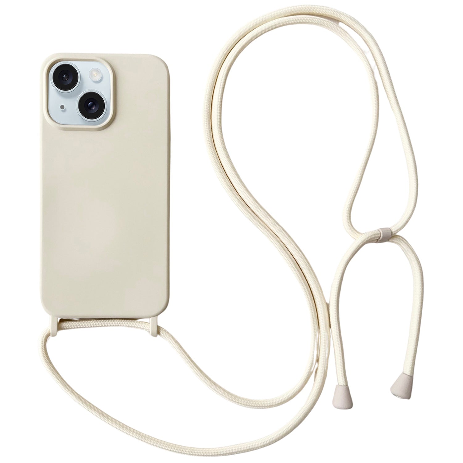 For iPhone 14 Plus Case Liquid Silicone Smooth Phone Cover with Adjustable Lanyard