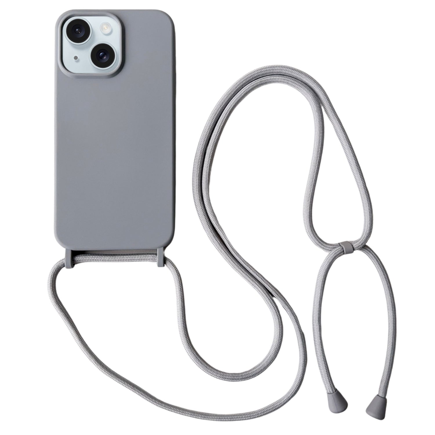 For iPhone 14 Plus Case Liquid Silicone Smooth Phone Cover with Adjustable Lanyard