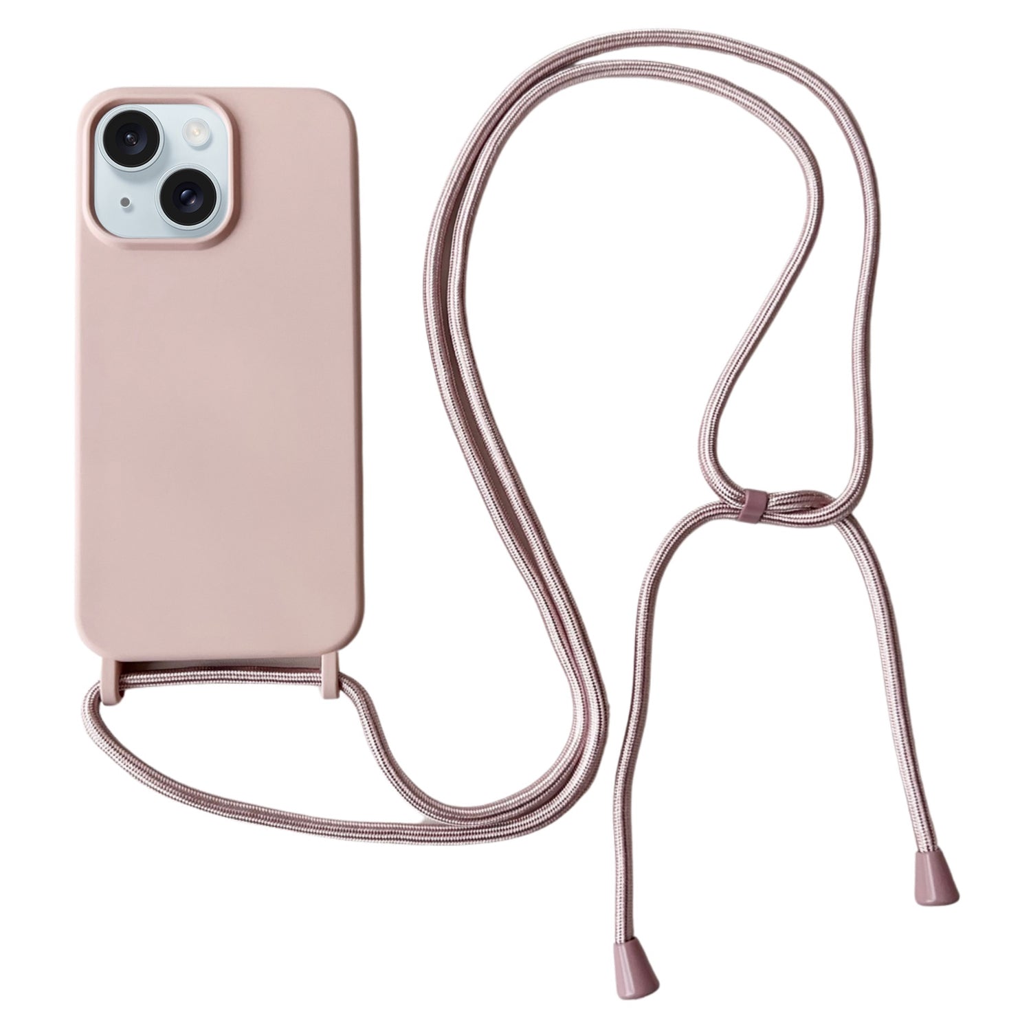 For iPhone 14 Plus Case Liquid Silicone Smooth Phone Cover with Adjustable Lanyard