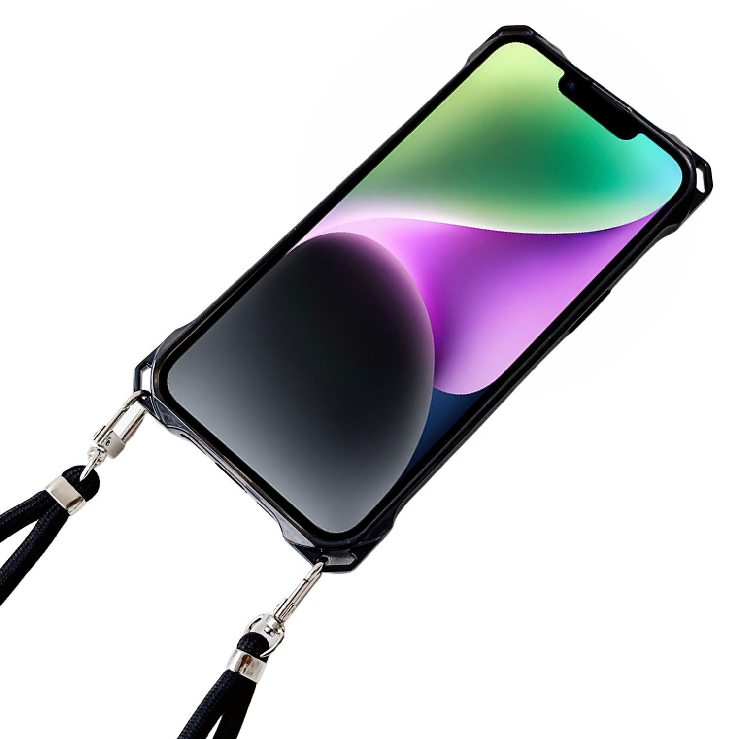 For iPhone 13 6.1 inch TPU Case Reinforced Corner Drop-resistant Phone Cover with Long Lanyard