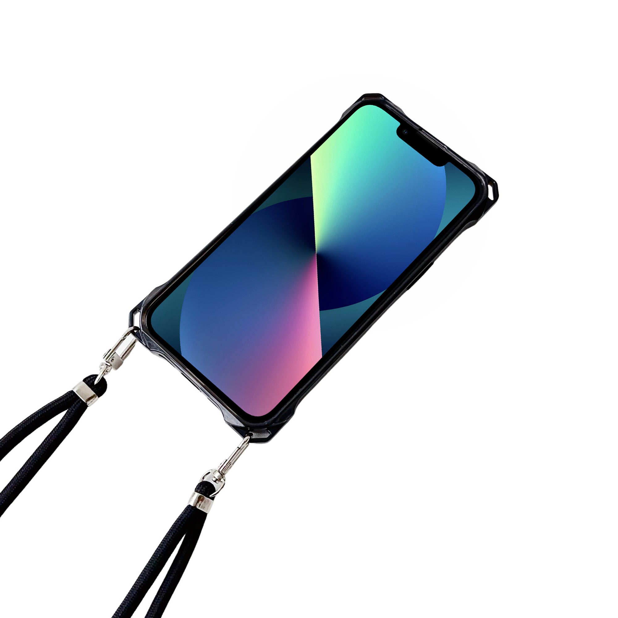 For iPhone 14 Plus Case Four Corner Protection Clear TPU Phone Cover with Thin Lanyard