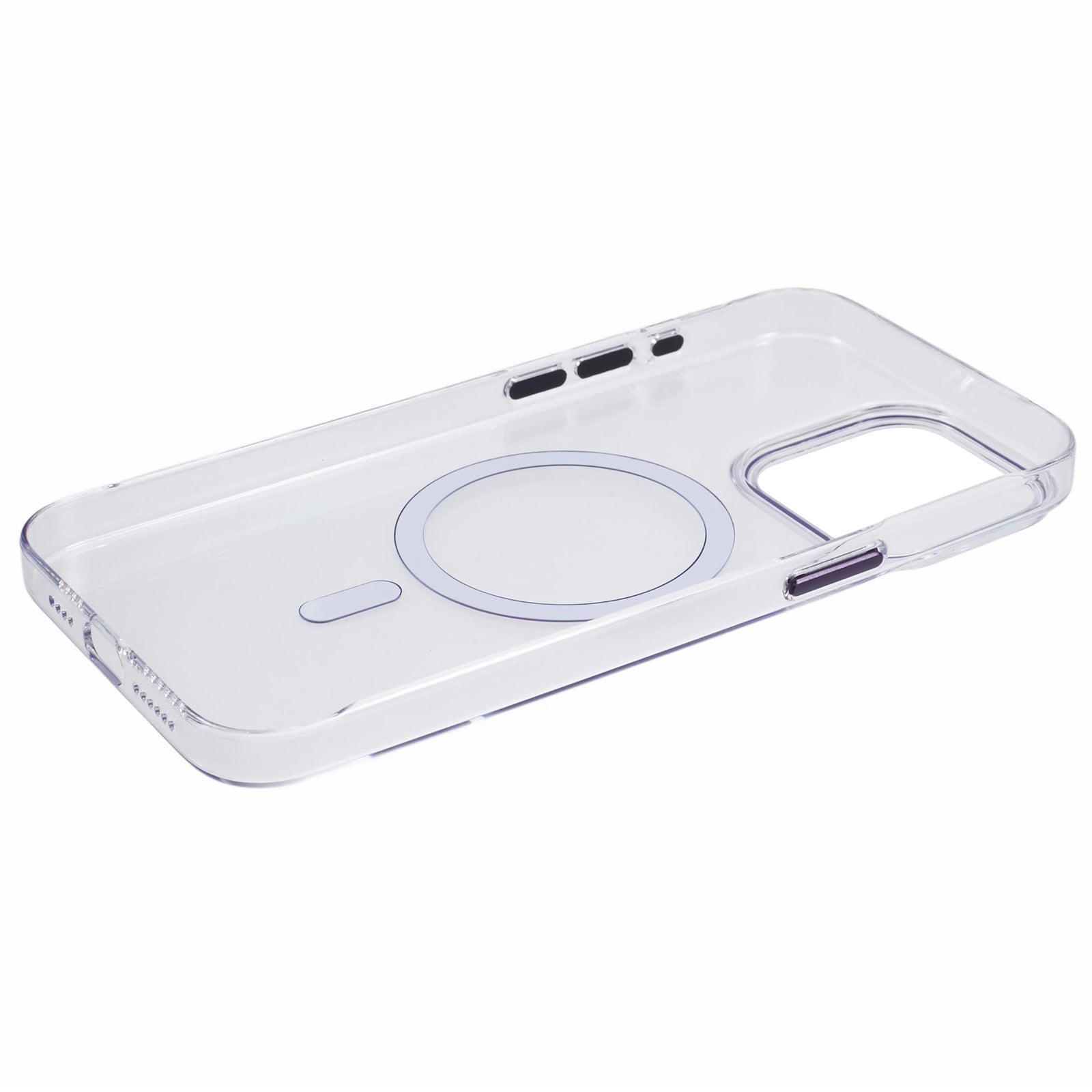 For iPhone 13 Pro Max Magnetic Phone Case Clear PC Cover with Metal Buttons