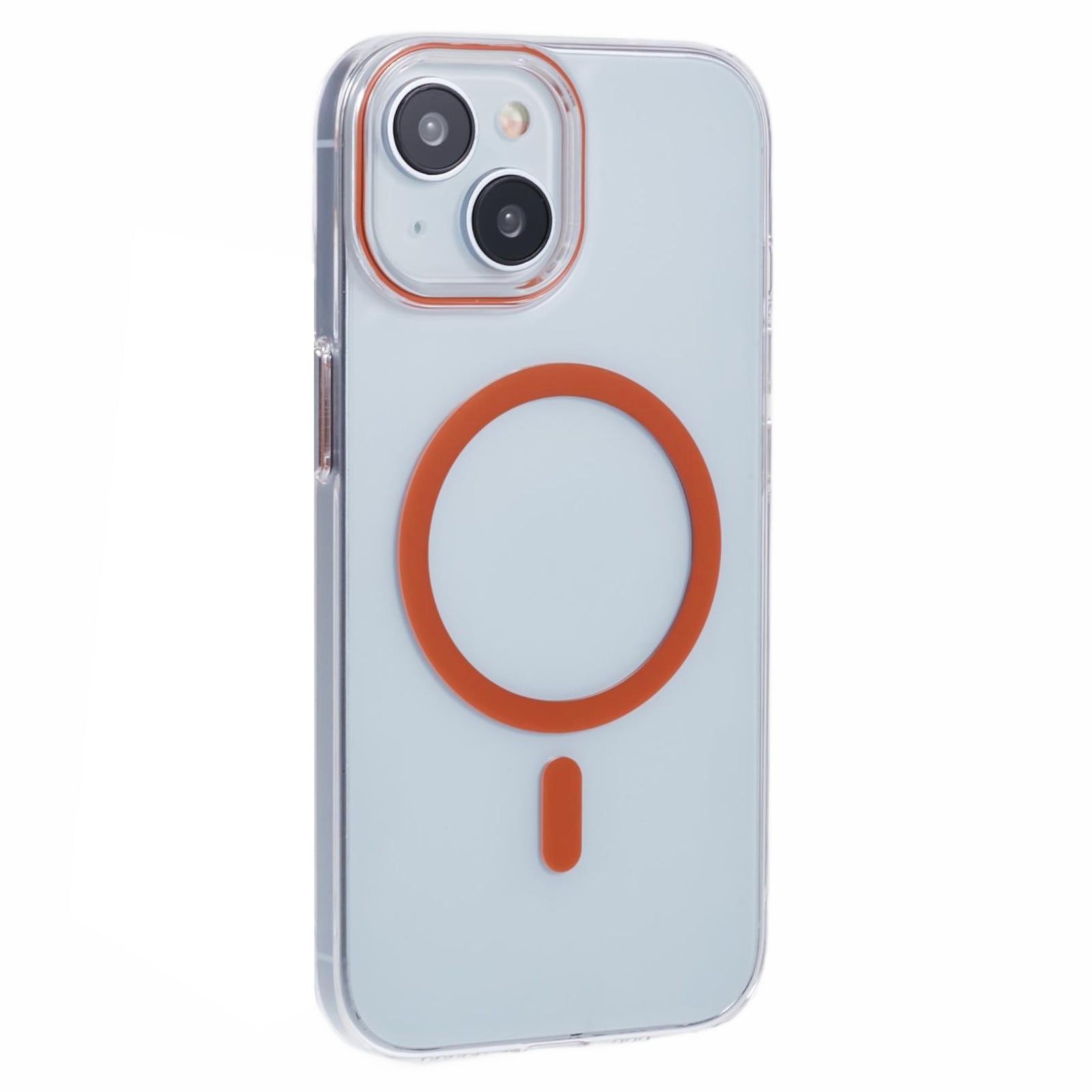 For iPhone 14 Case Compatible with MagSafe Clear PC Phone Cover with Metal Buttons