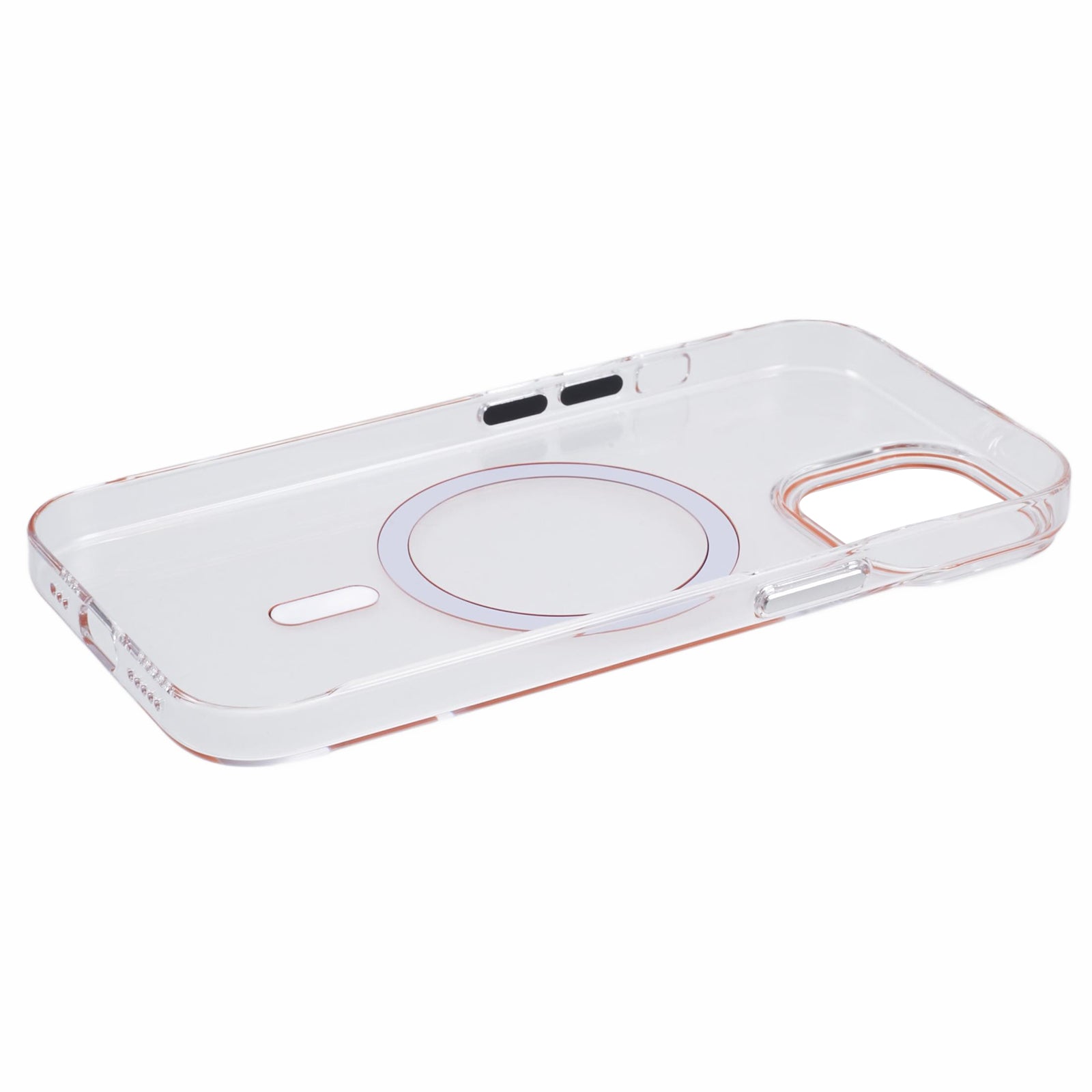 For iPhone 14 Case Compatible with MagSafe Clear PC Phone Cover with Metal Buttons