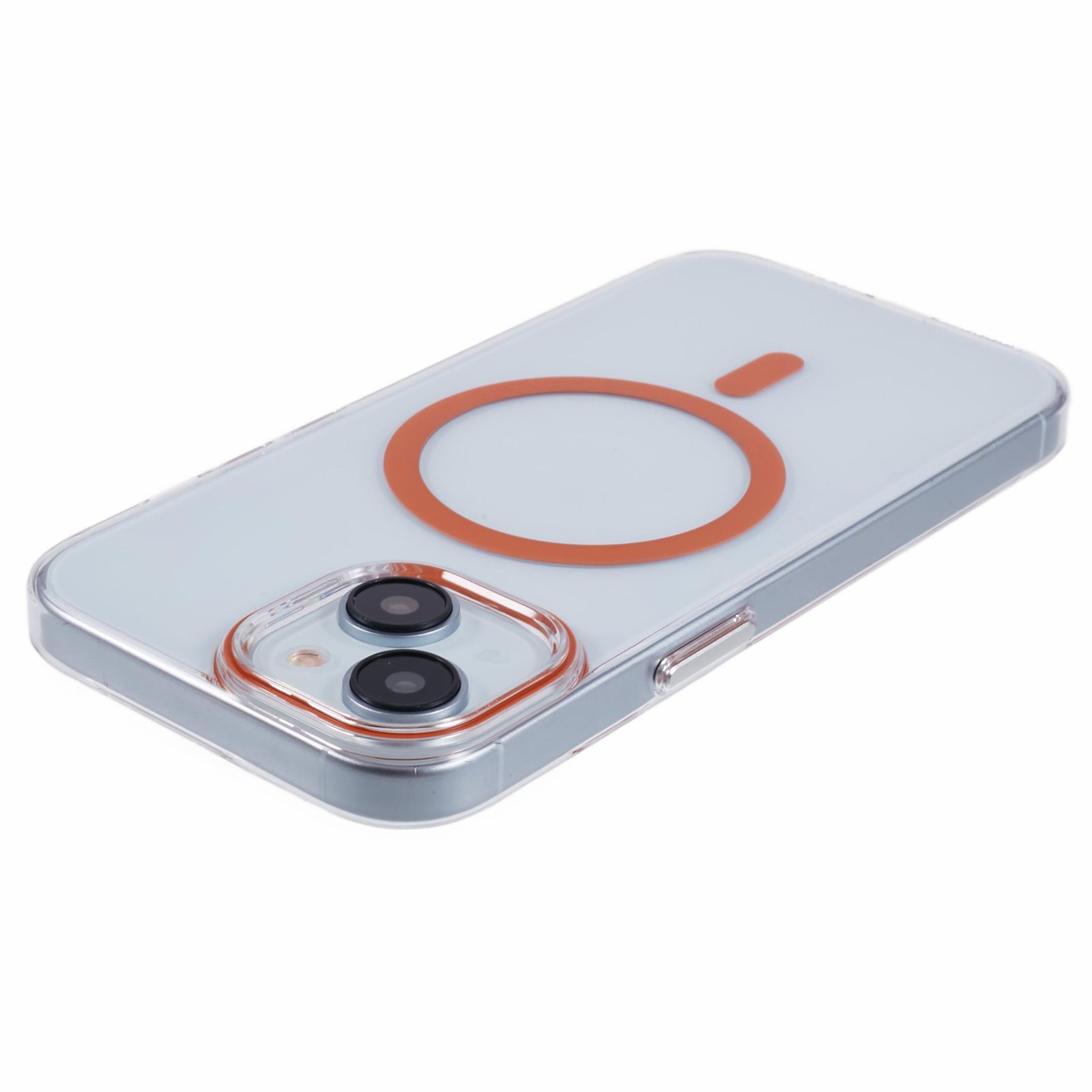 For iPhone 14 Case Compatible with MagSafe Clear PC Phone Cover with Metal Buttons