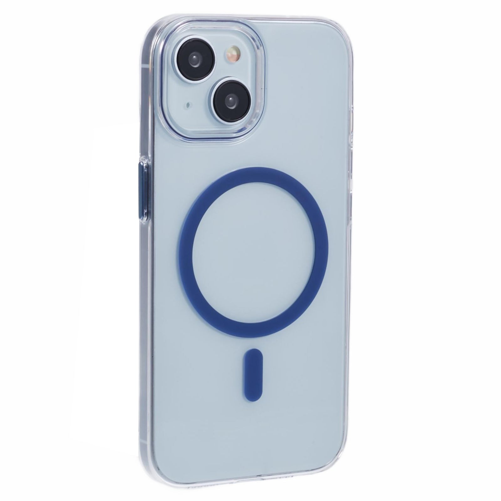 For iPhone 14 Case Compatible with MagSafe Clear PC Phone Cover with Metal Buttons