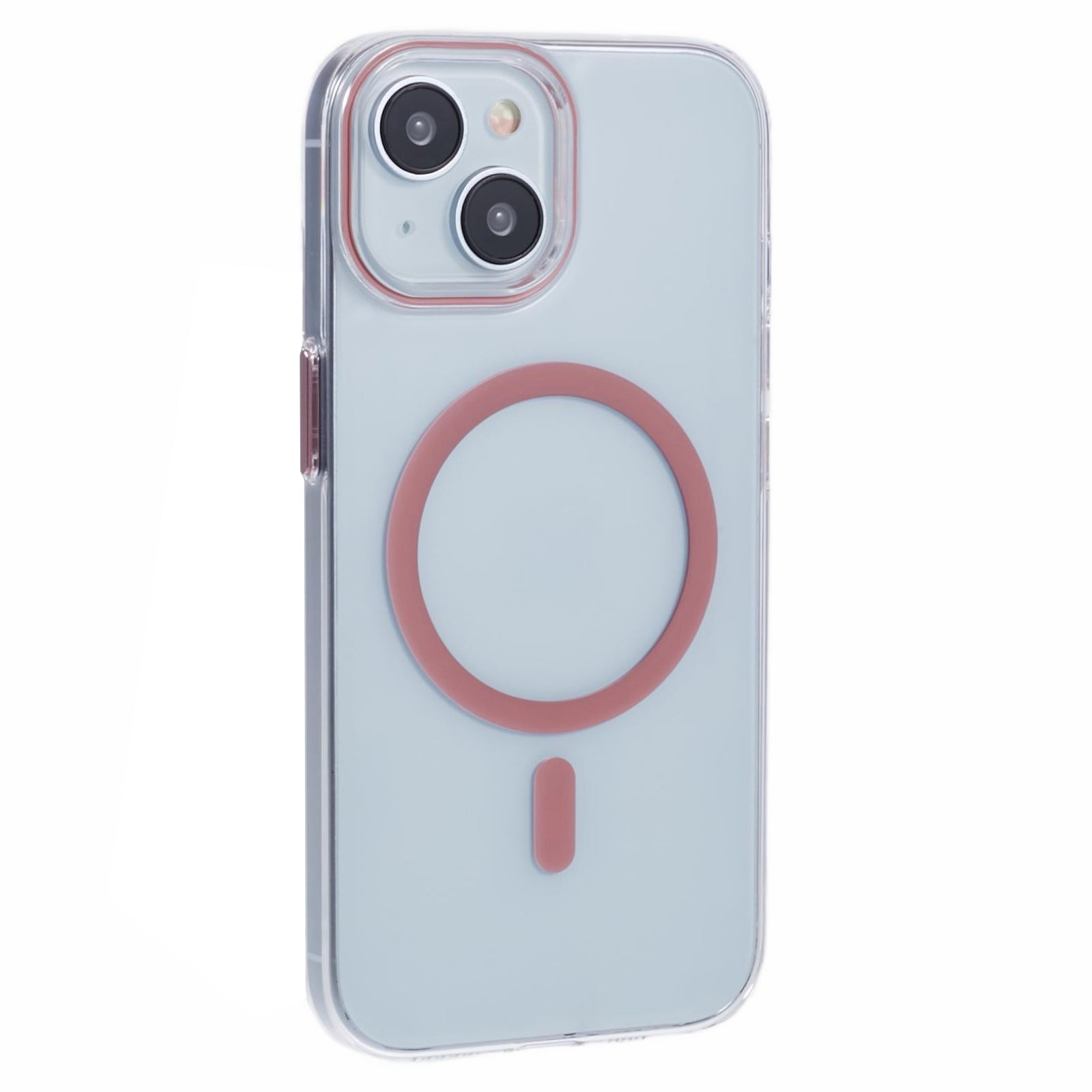 For iPhone 14 Case Compatible with MagSafe Clear PC Phone Cover with Metal Buttons