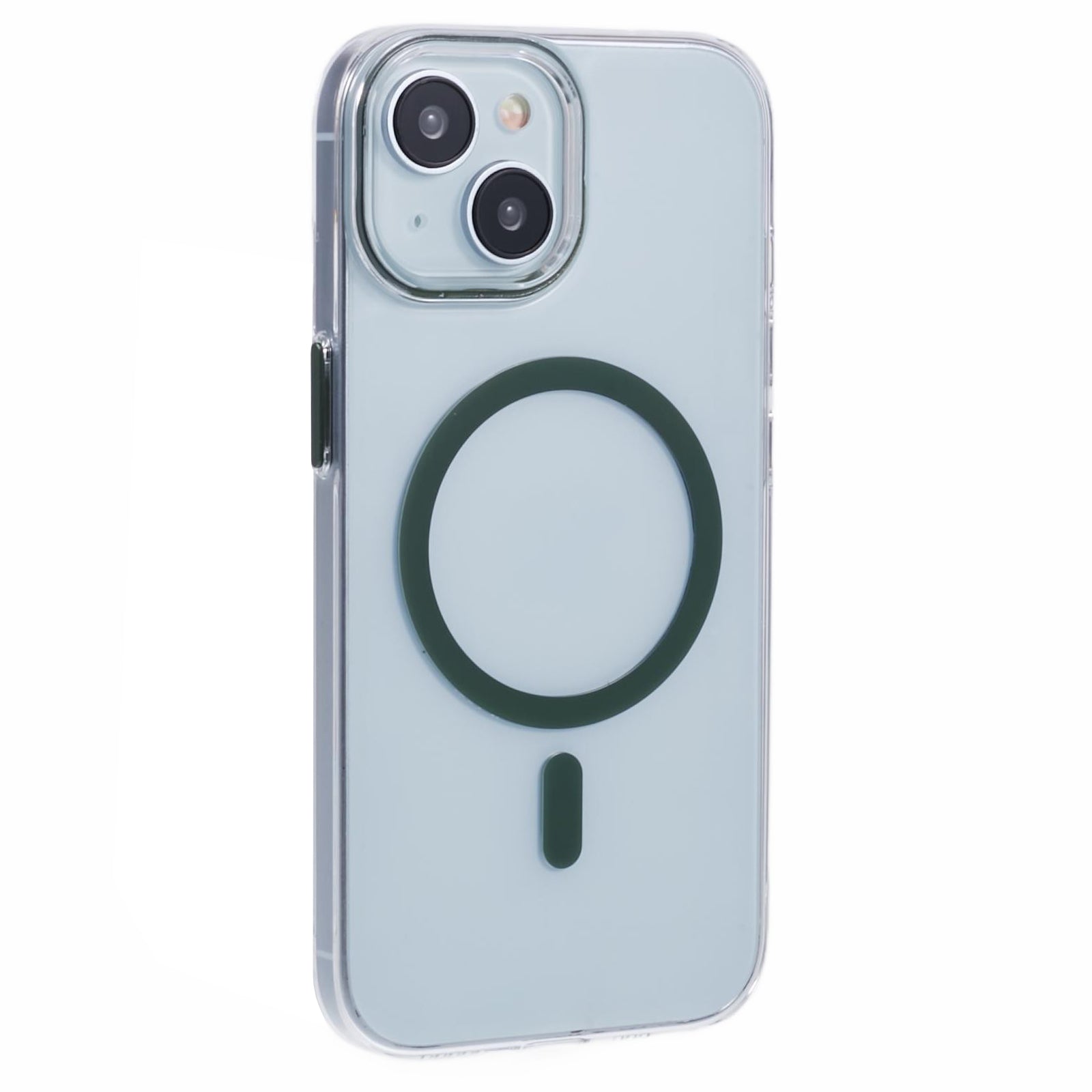 For iPhone 14 Case Compatible with MagSafe Clear PC Phone Cover with Metal Buttons