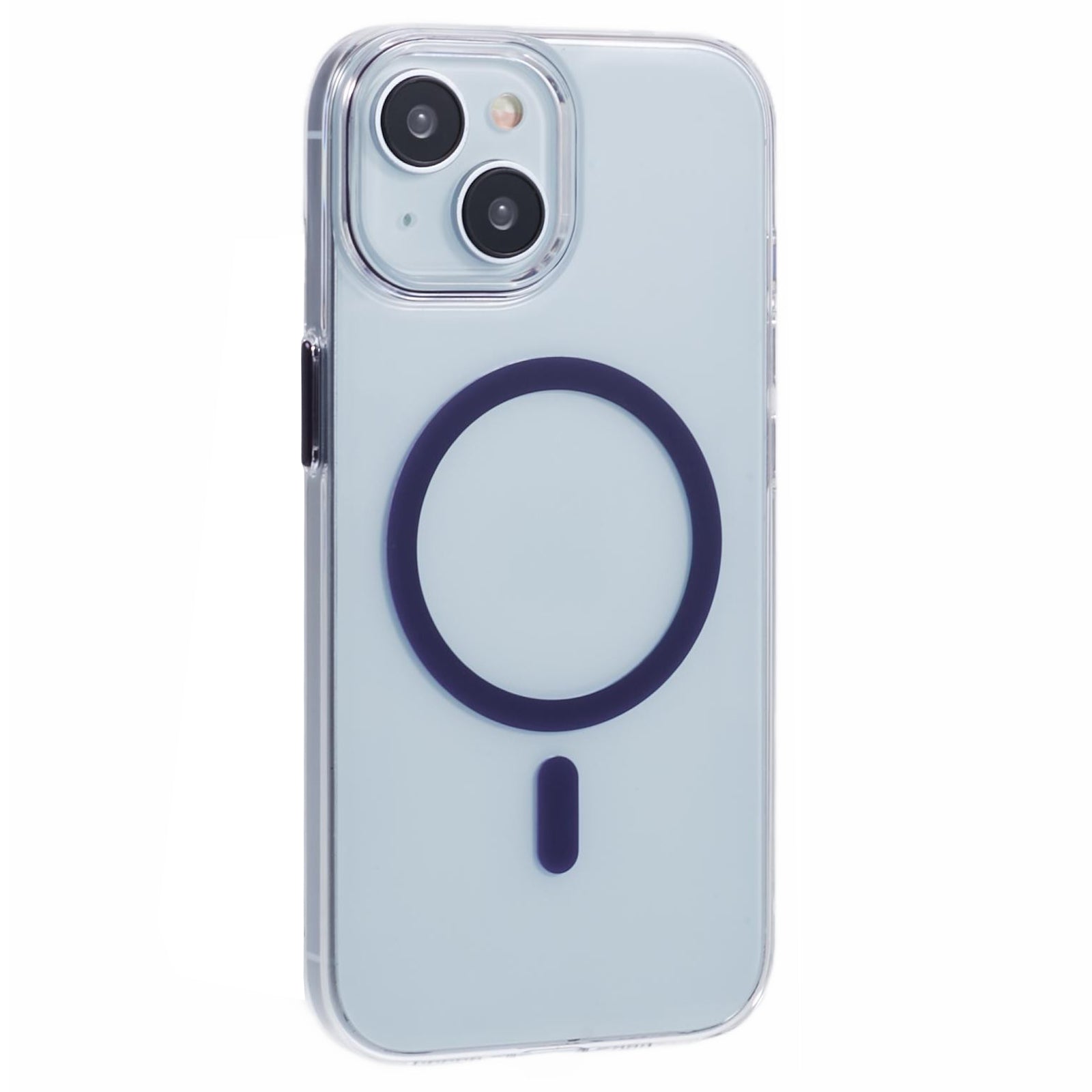 For iPhone 14 Case Compatible with MagSafe Clear PC Phone Cover with Metal Buttons