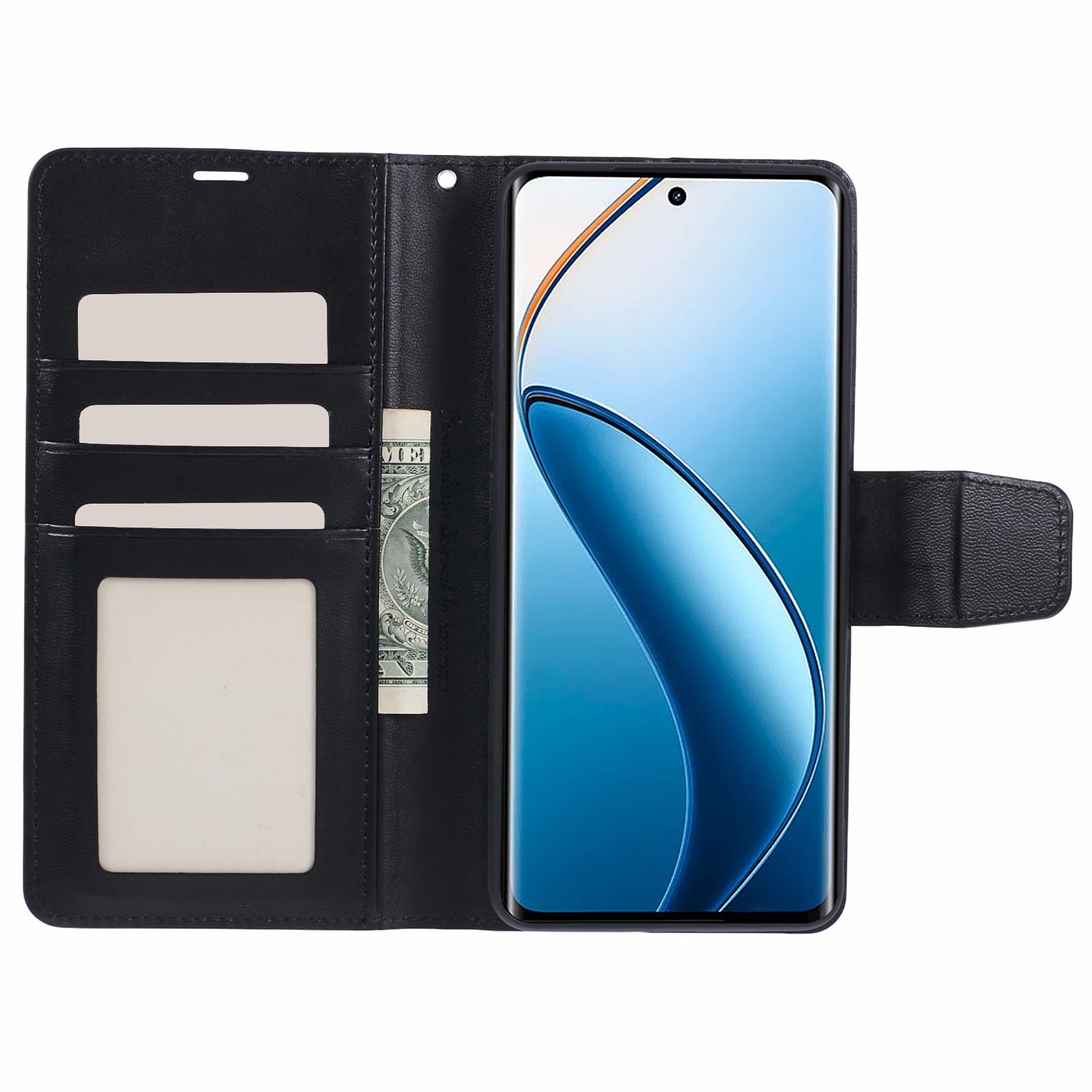 HANMAN Mill Series Phone Cover for Realme 12 Pro 5G / 12 Pro+ 5G Wallet Phone Case PU Leather Stand Shell
