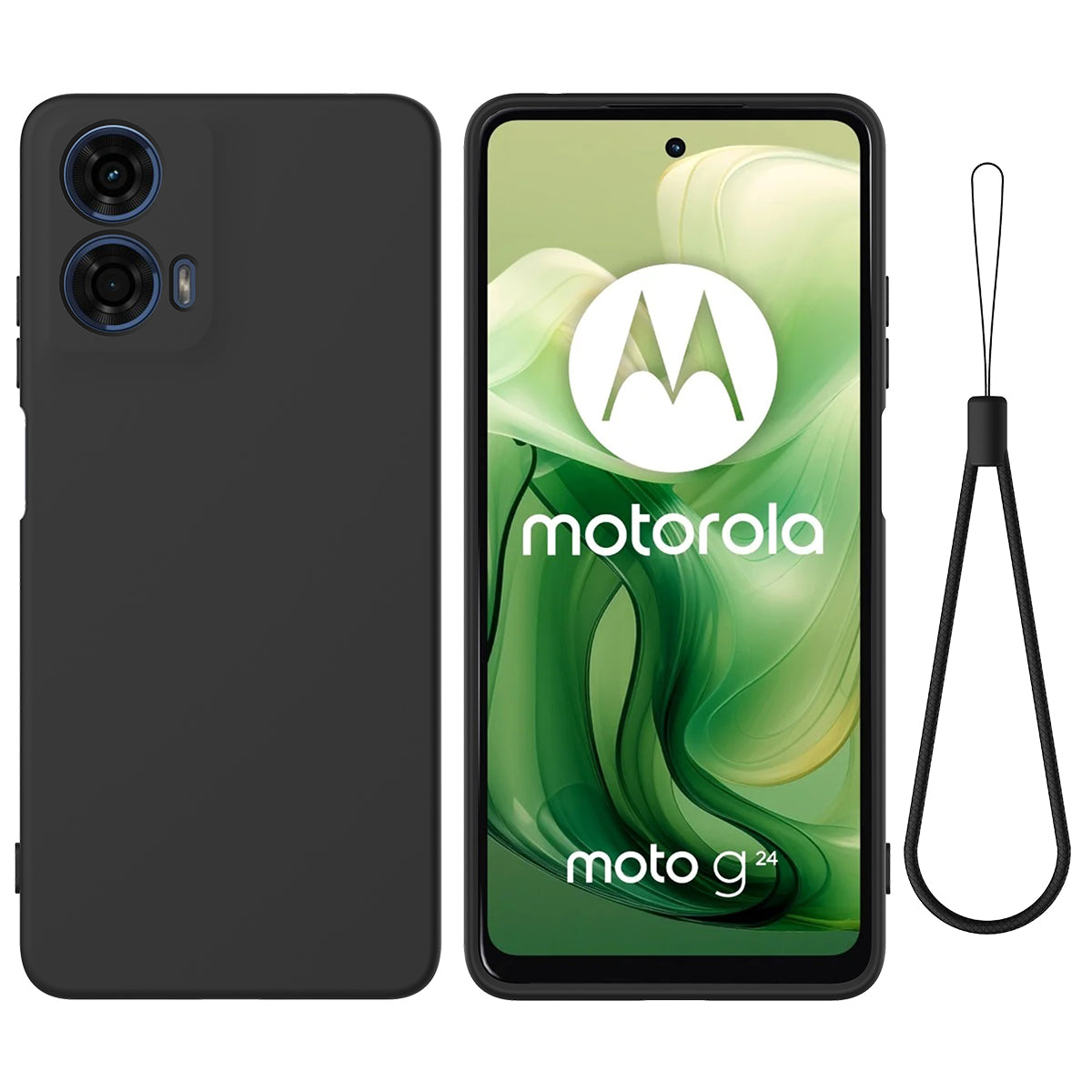 For Motorola Moto G24 Power Liquid Silicone Cell Phone Case Soft Lining Anti-scratch Back Cover