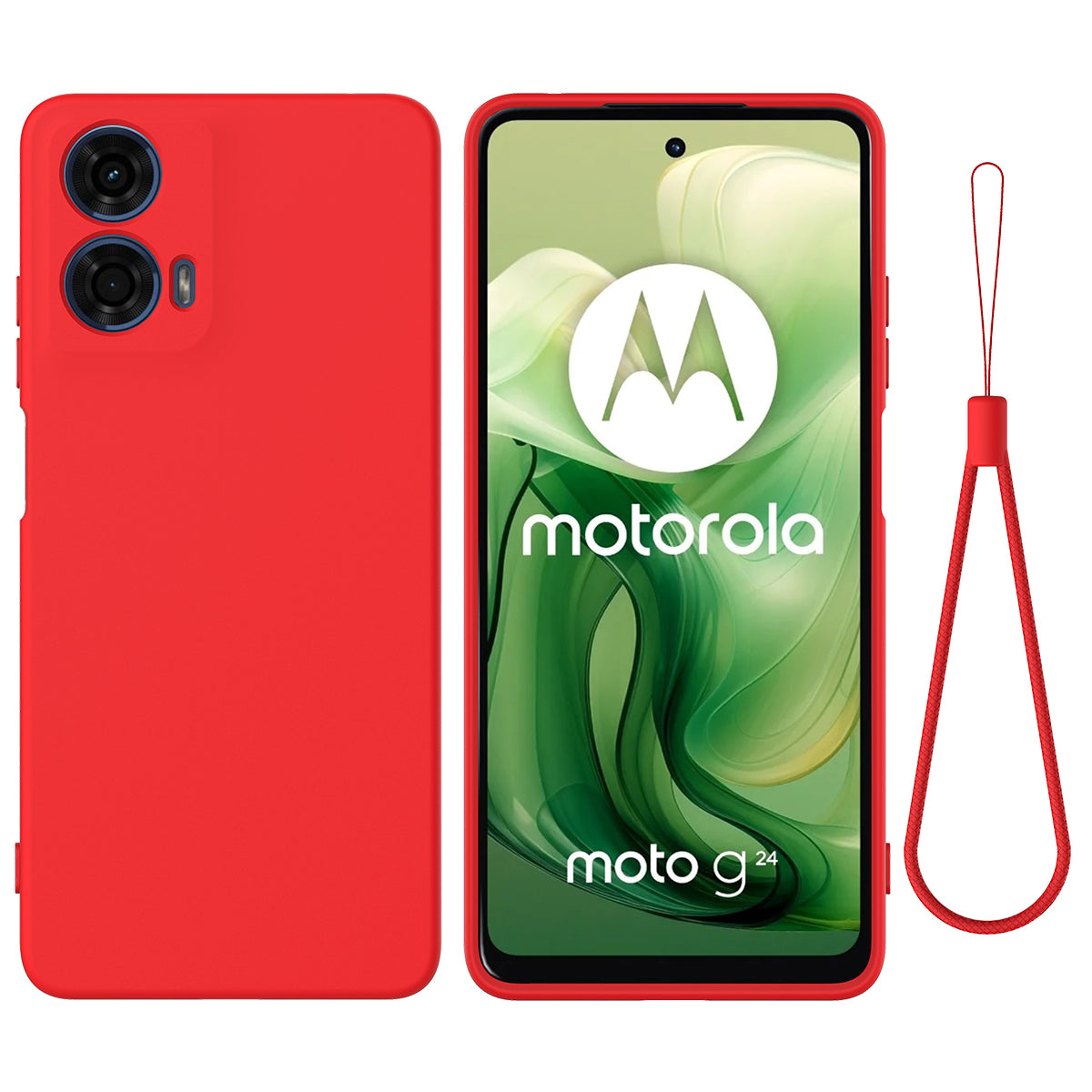 For Motorola Moto G24 Power Liquid Silicone Cell Phone Case Soft Lining Anti-scratch Back Cover
