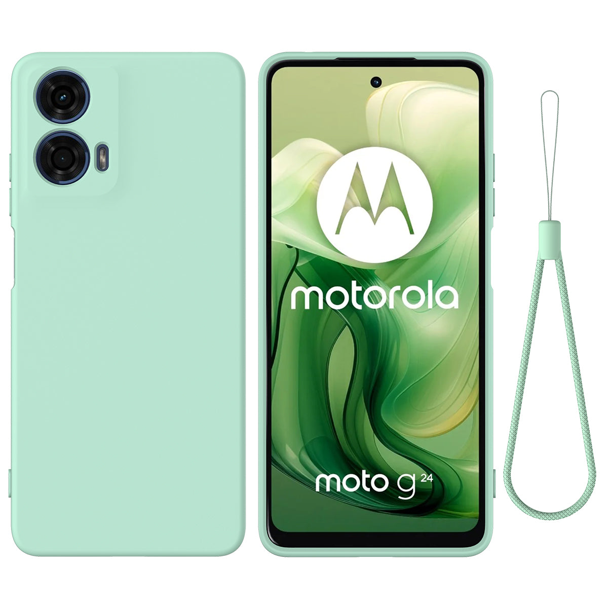 For Motorola Moto G24 Power Liquid Silicone Cell Phone Case Soft Lining Anti-scratch Back Cover