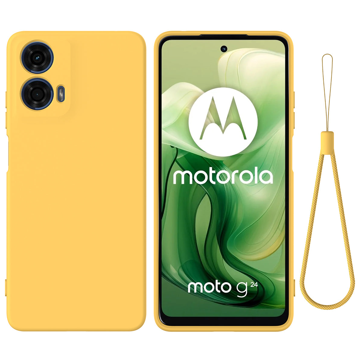 For Motorola Moto G24 Power Liquid Silicone Cell Phone Case Soft Lining Anti-scratch Back Cover