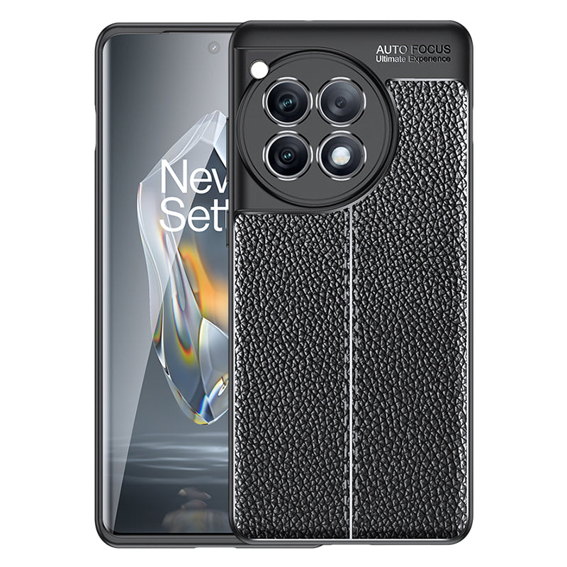 For OnePlus Ace 3 5G / 12R 5G Case Litchi Texture Anti-fingerprint TPU Phone Protective Cover