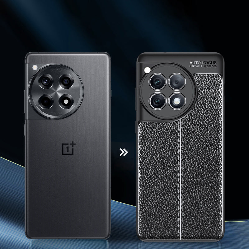 For OnePlus Ace 3 5G / 12R 5G Case Litchi Texture Anti-fingerprint TPU Phone Protective Cover