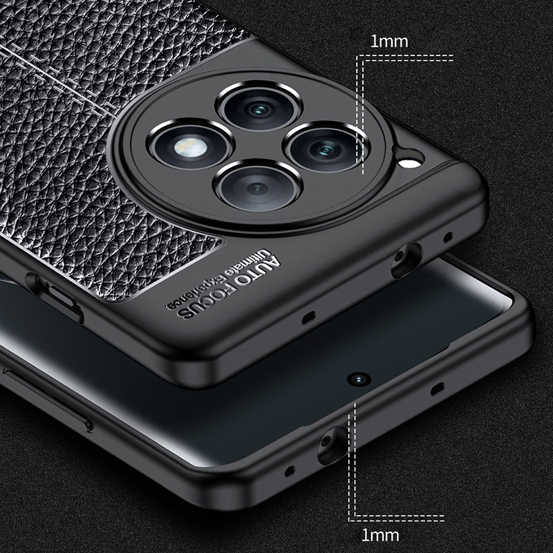 For OnePlus Ace 3 5G / 12R 5G Case Litchi Texture Anti-fingerprint TPU Phone Protective Cover