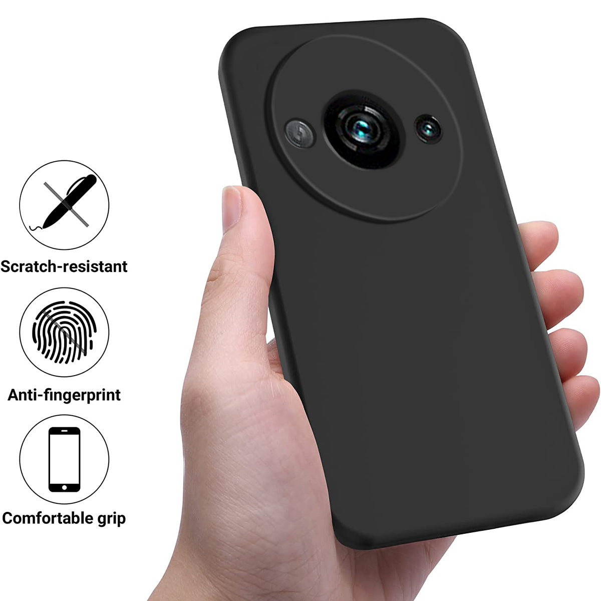 Cell Phone Case for Xiaomi Redmi A3 / Poco C61 4G Liquid Silicone Soft Lining Shockproof Cover