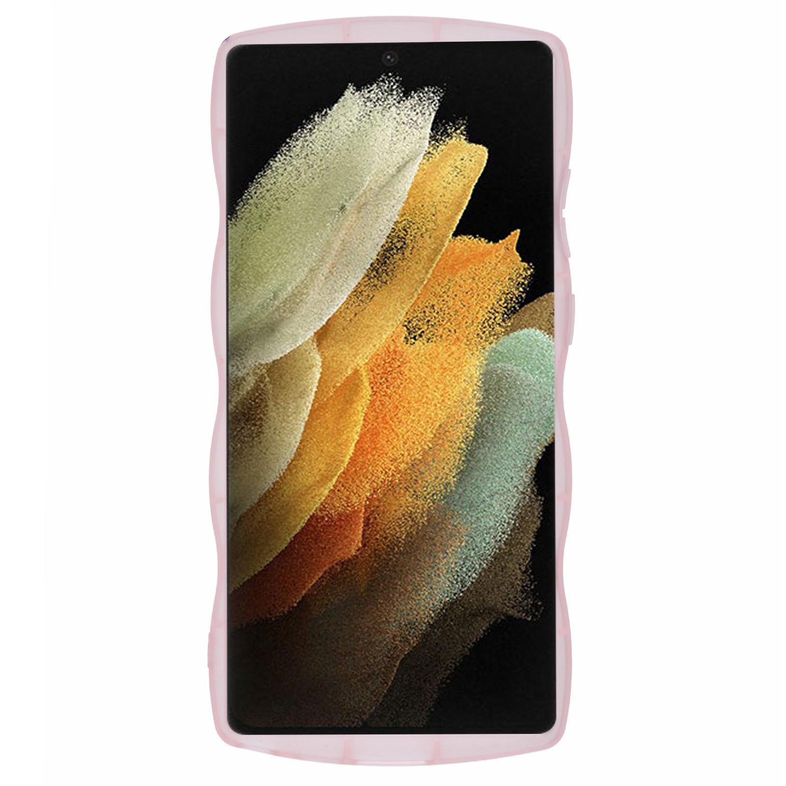 JTW Series for Samsung Galaxy S21 Ultra 5G Case Epoxy TPU Phone Shell with Wavy Edge