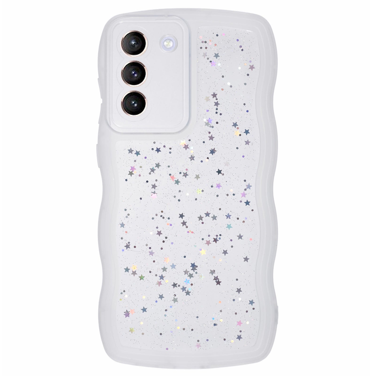 JTW Series for Samsung Galaxy S21 FE 5G Case Wave Frame Curly Shape TPU Epoxy Phone Cover