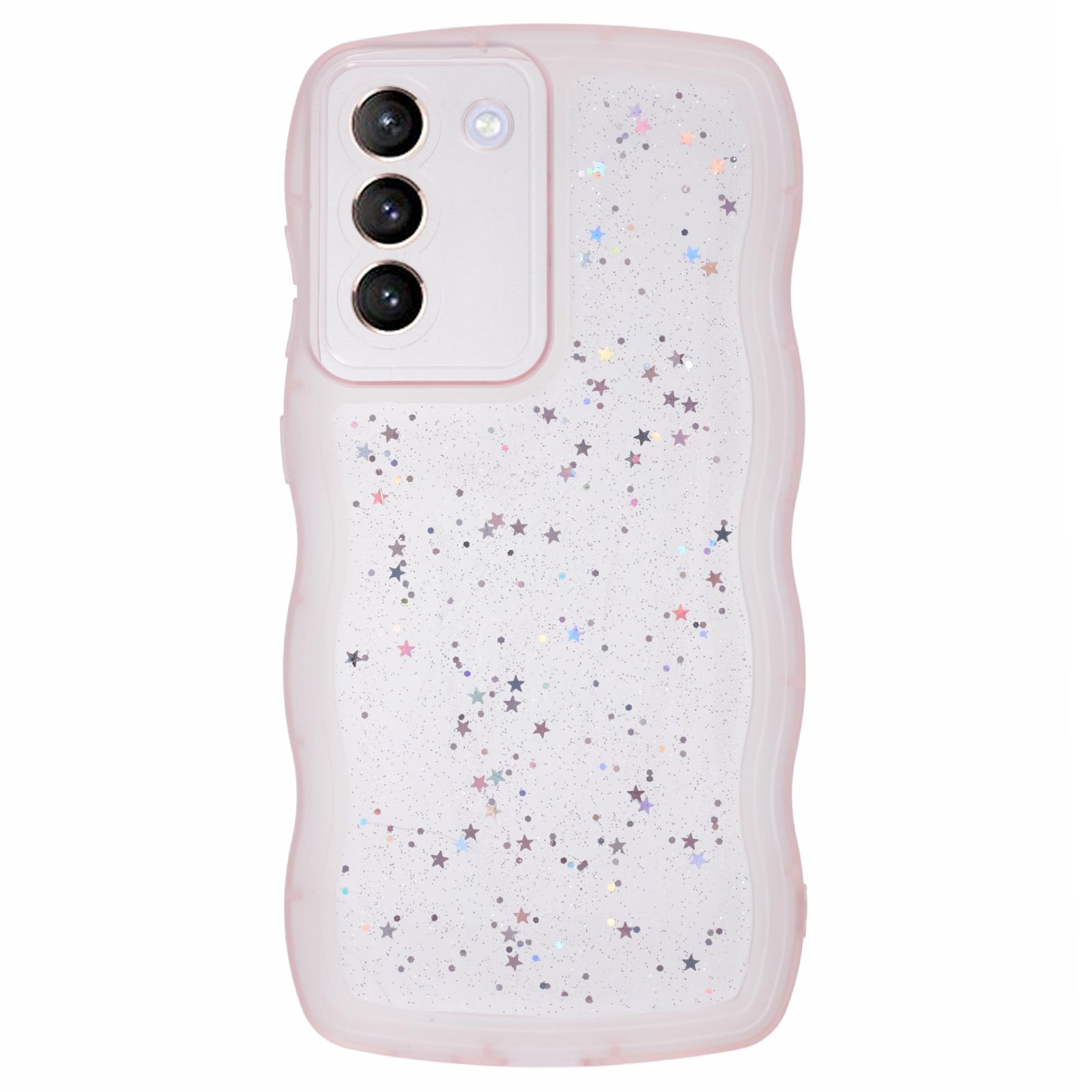 JTW Series for Samsung Galaxy S21 FE 5G Case Wave Frame Curly Shape TPU Epoxy Phone Cover