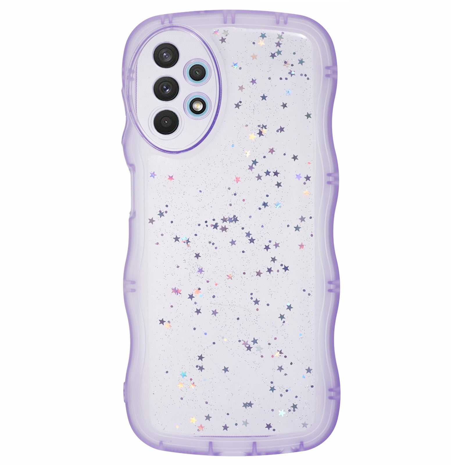 JTW Series for Samsung Galaxy A33 5G TPU Case Wavy Edge Glitter Stars Back Phone Cover