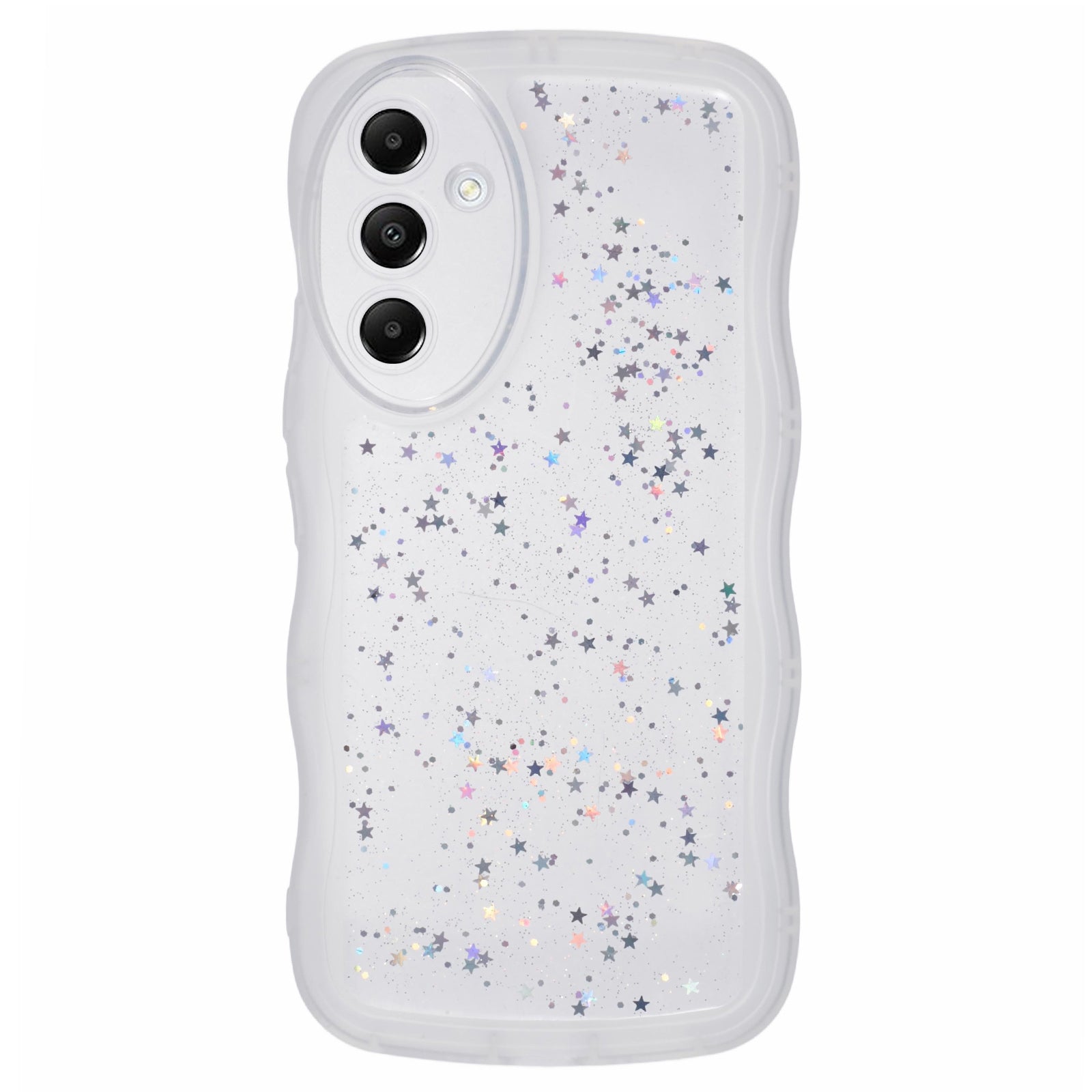 JTW Series for Samsung Galaxy A34 5G Case Wavy Edge Shiny Stars TPU Phone Cover