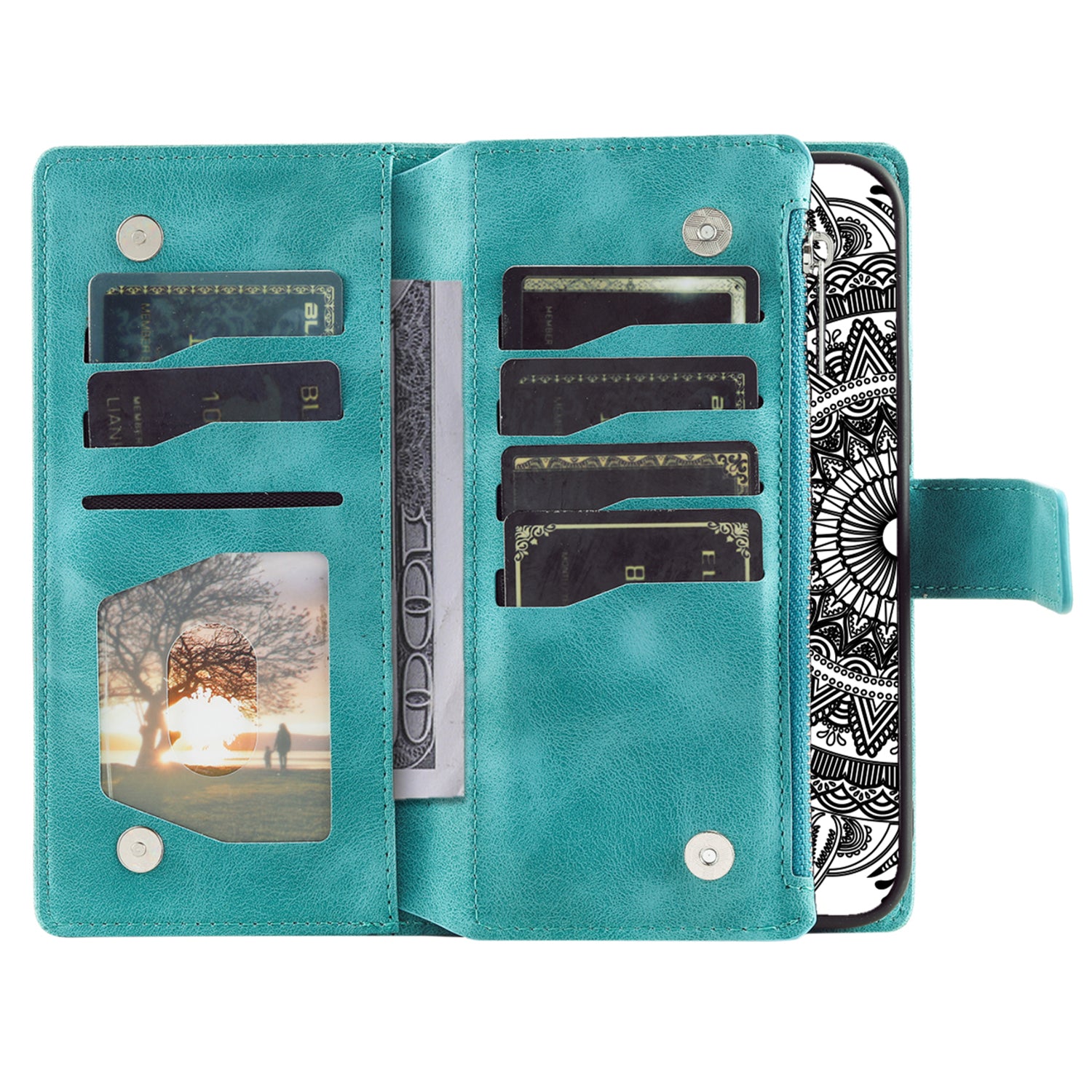 For Xiaomi Redmi Note 13 5G Case Mandala Imprinted Design Leather Wallet Phone Cover with Strap