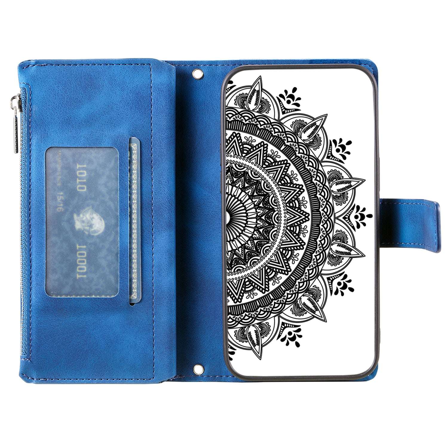 For Xiaomi Redmi Note 13 Pro 5G / Poco X6 5G Case Mandala Zipper Pocket Flip Leather Phone Cover with Strap