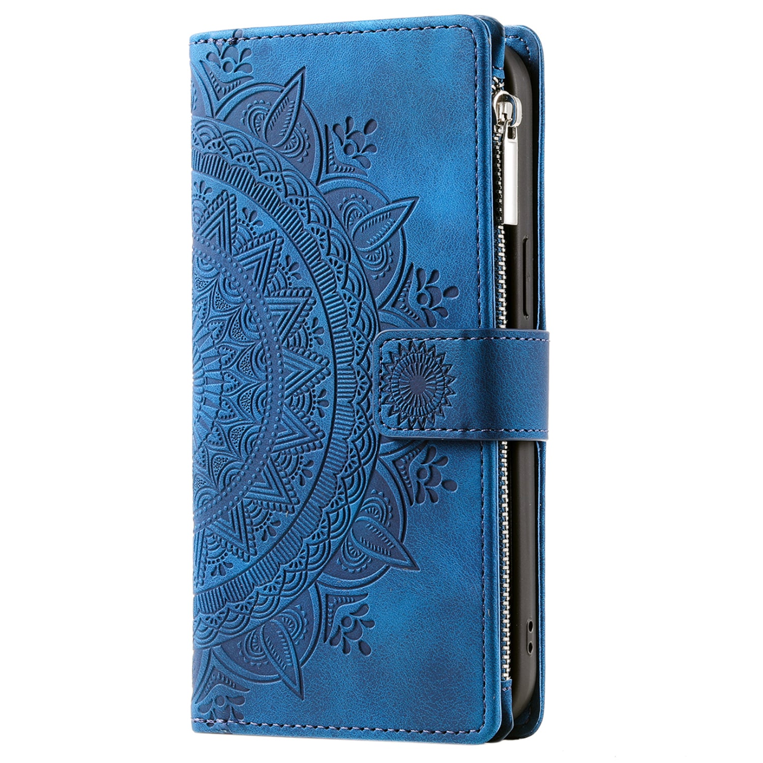 For Xiaomi Redmi Note 13 Pro 5G / Poco X6 5G Case Mandala Zipper Pocket Flip Leather Phone Cover with Strap