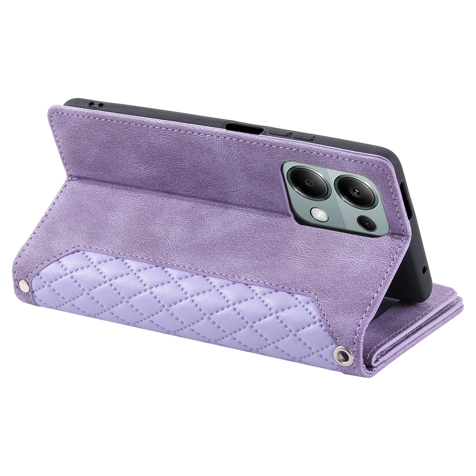 For Xiaomi Redmi Note 13 Pro 4G / Poco M6 Pro 4G Case Rhombus Leather Zipper Pocket Phone Cover