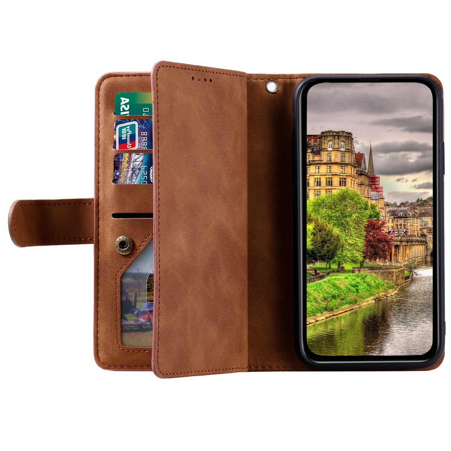 For Xiaomi Redmi Note 13 5G Cover 9 Retro Card Slots Wallet PU Leather Stand Phone Case