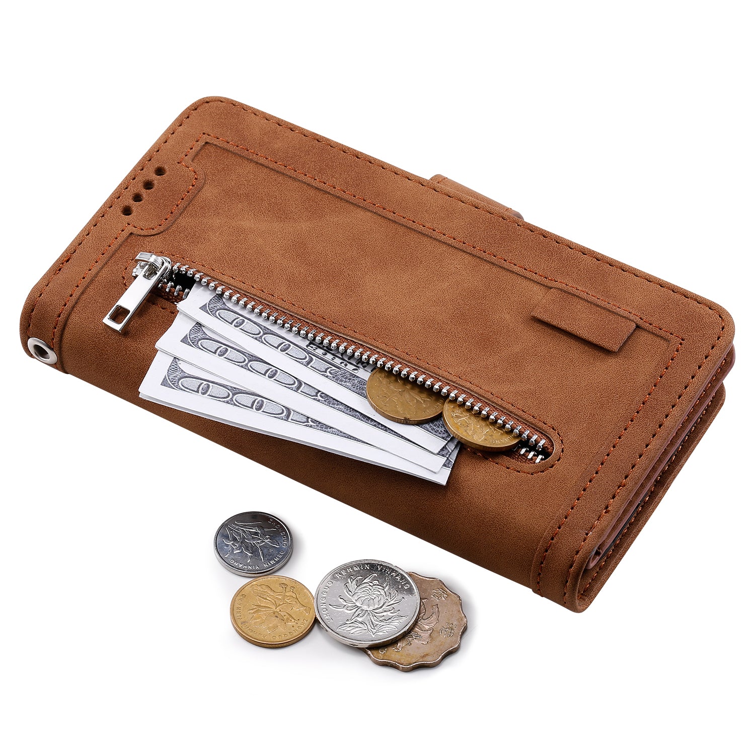For Xiaomi Redmi Note 13 5G Cover 9 Retro Card Slots Wallet PU Leather Stand Phone Case