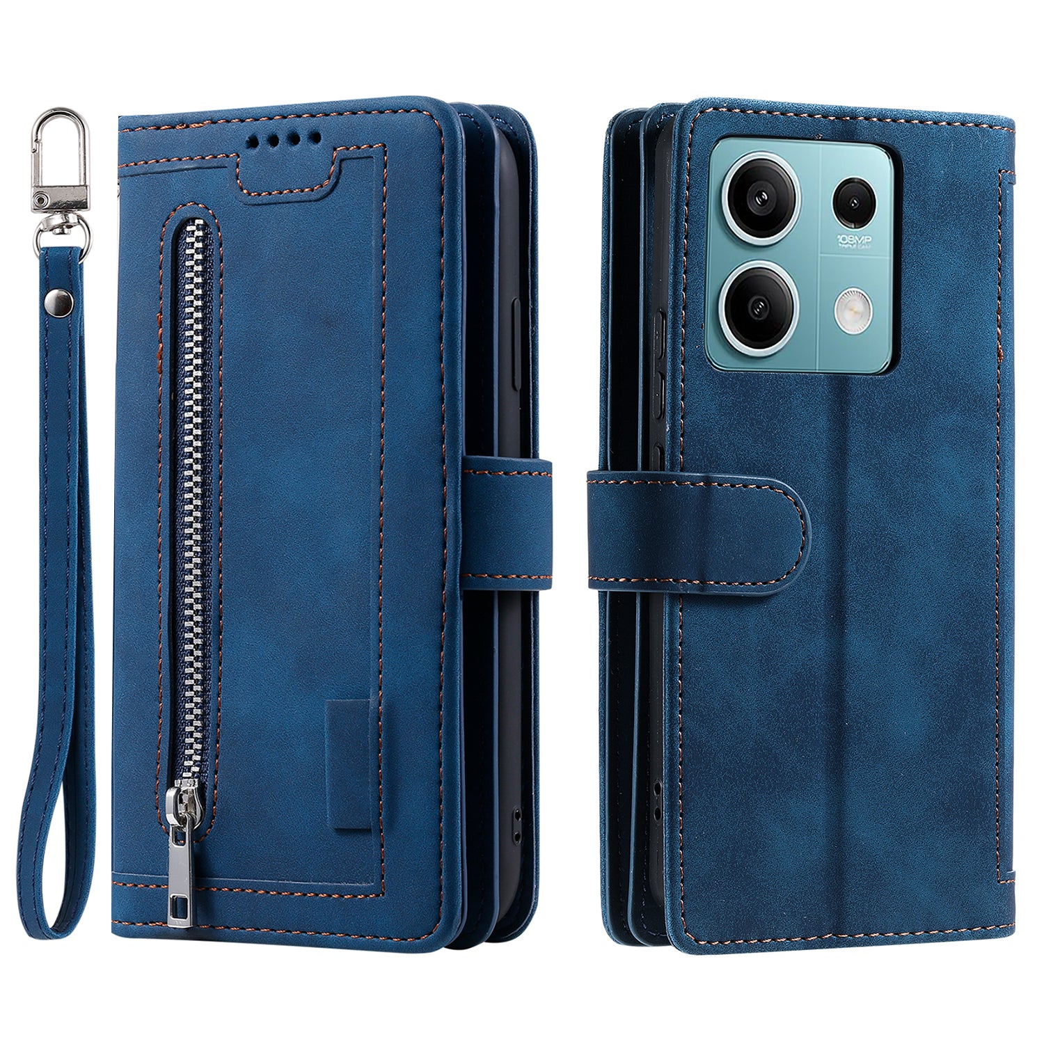 For Xiaomi Redmi Note 13 5G Cover 9 Retro Card Slots Wallet PU Leather Stand Phone Case