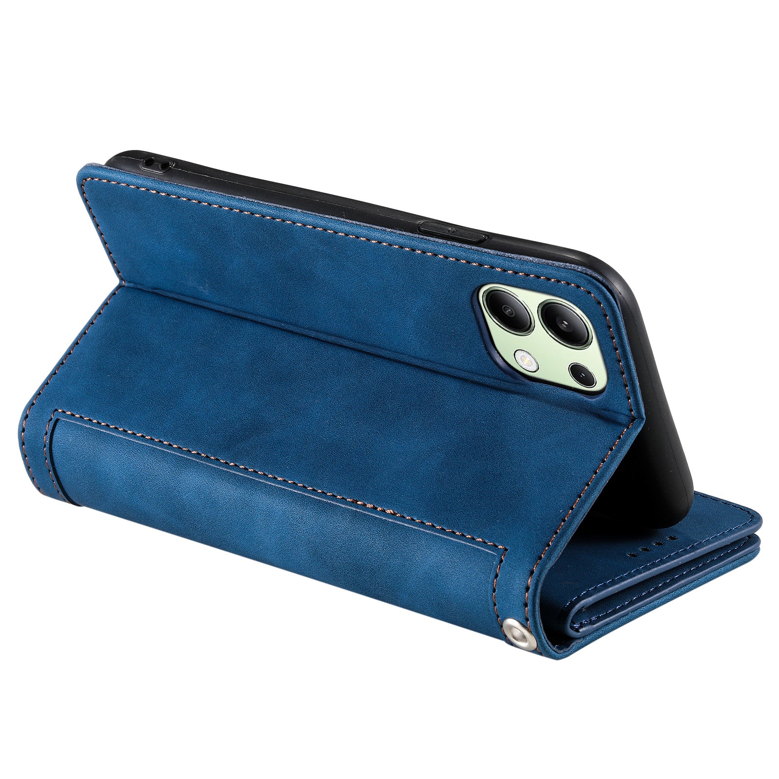 For Xiaomi Redmi Note 13 4G Case Leather Zipper Pocket Phone Cover with 9 Card Slots
