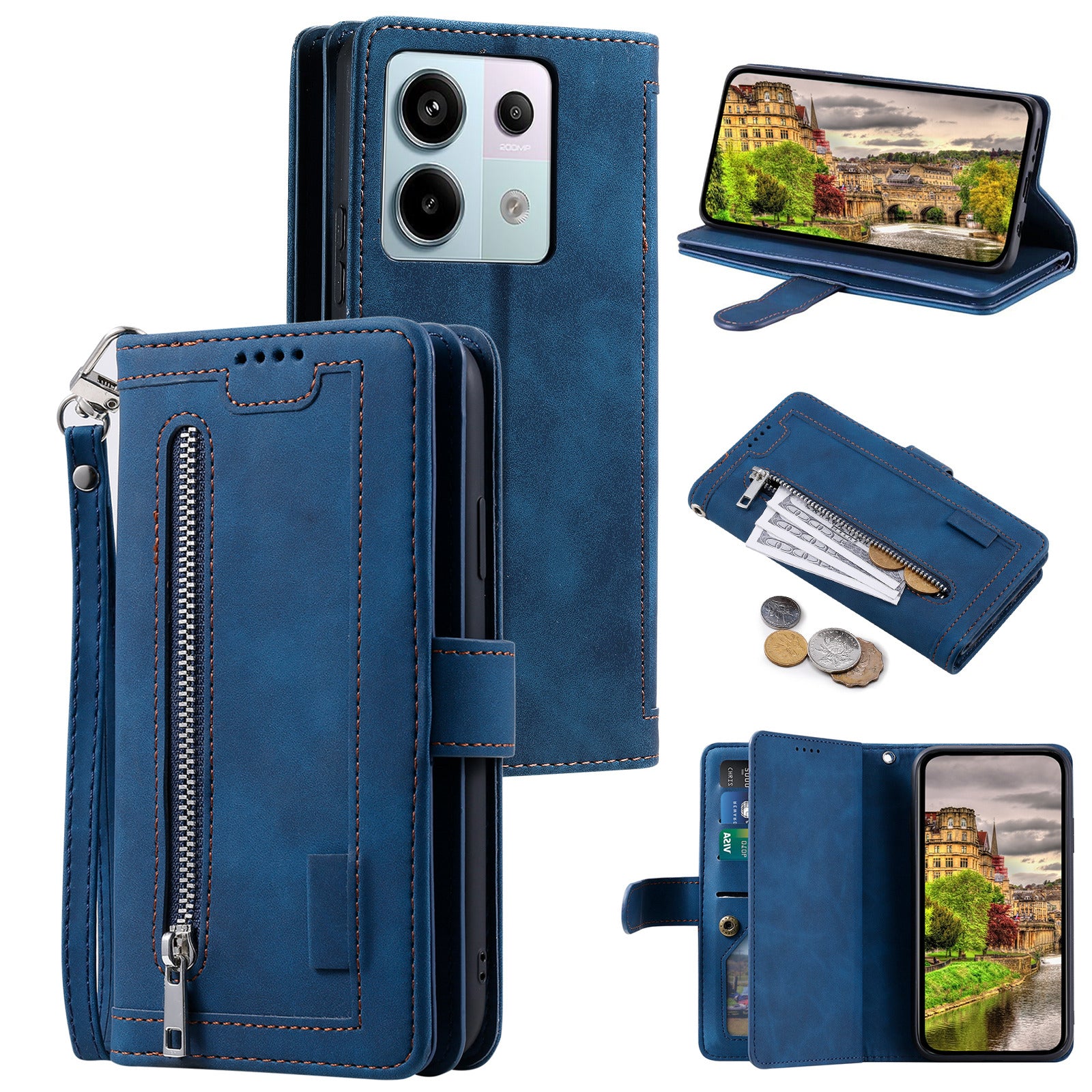 For Xiaomi Redmi Note 13 Pro 5G / Poco X6 5G Case 9 Card Slots PU Leather Phone Cover